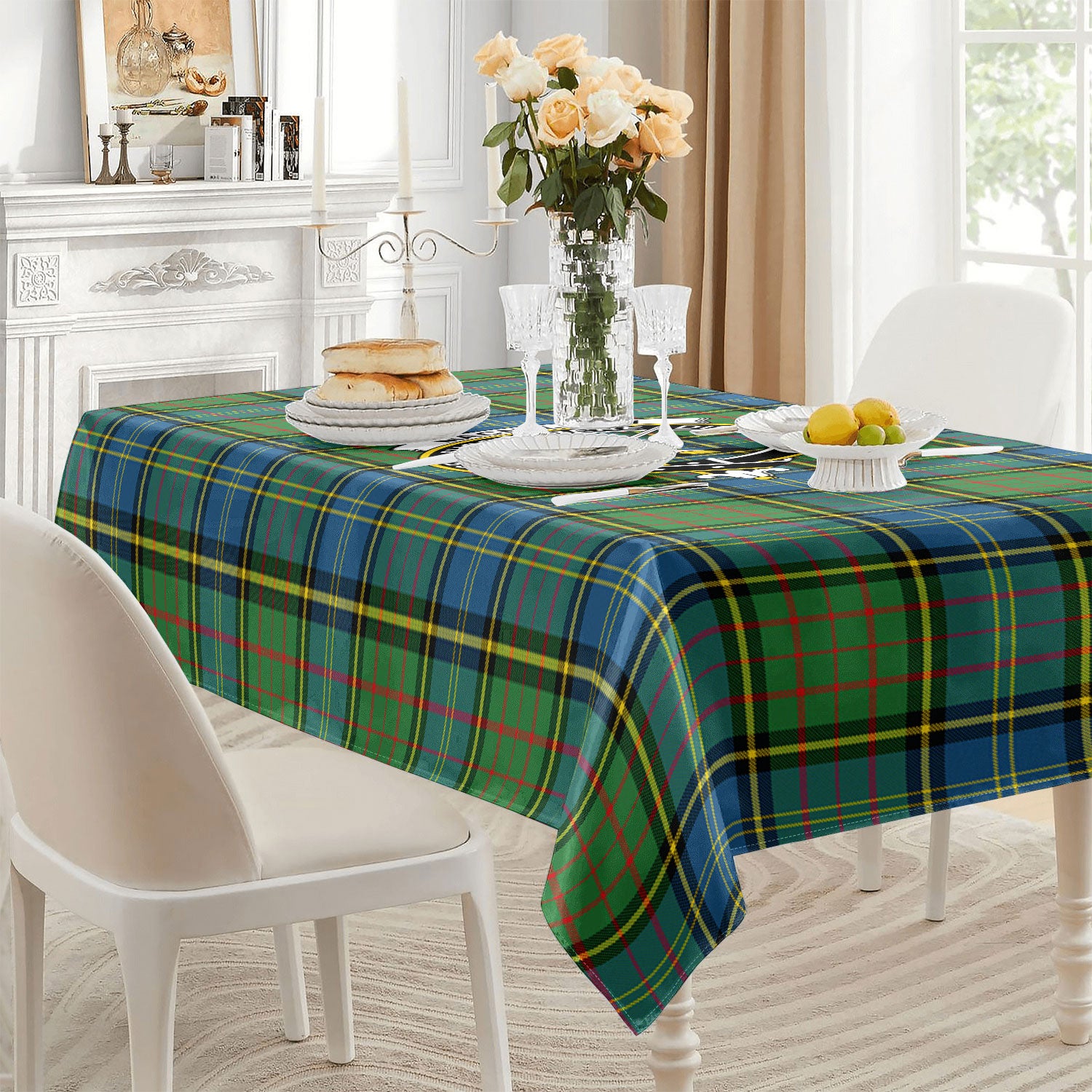 MacMillan Hunting Ancient Tartan Crest Tablecloth