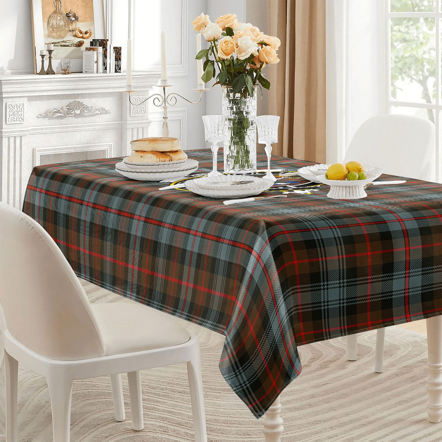 Murray of Atholl Weathered Tartan Crest Tablecloth