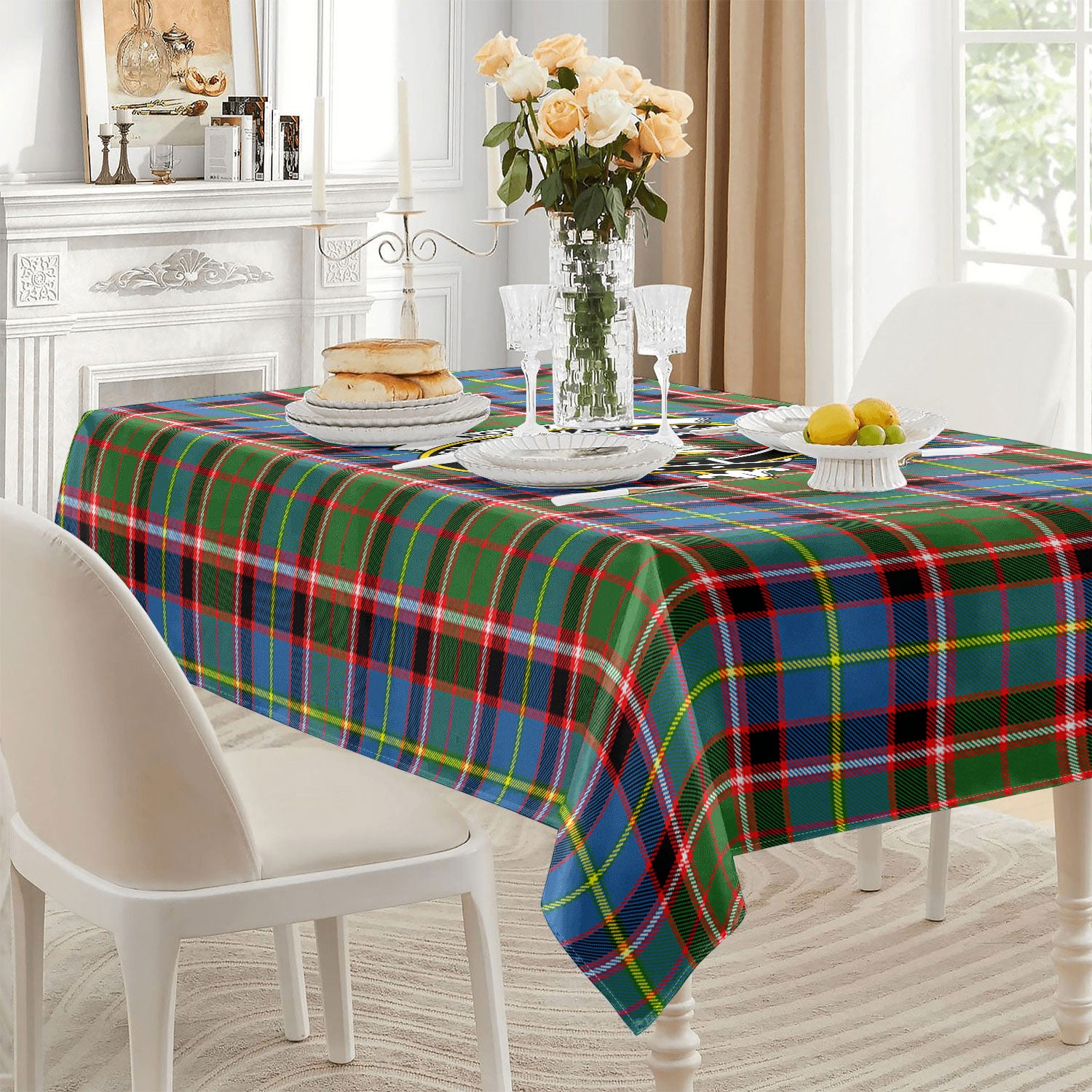 Norvel (or Norvill) Tartan Crest Tablecloth