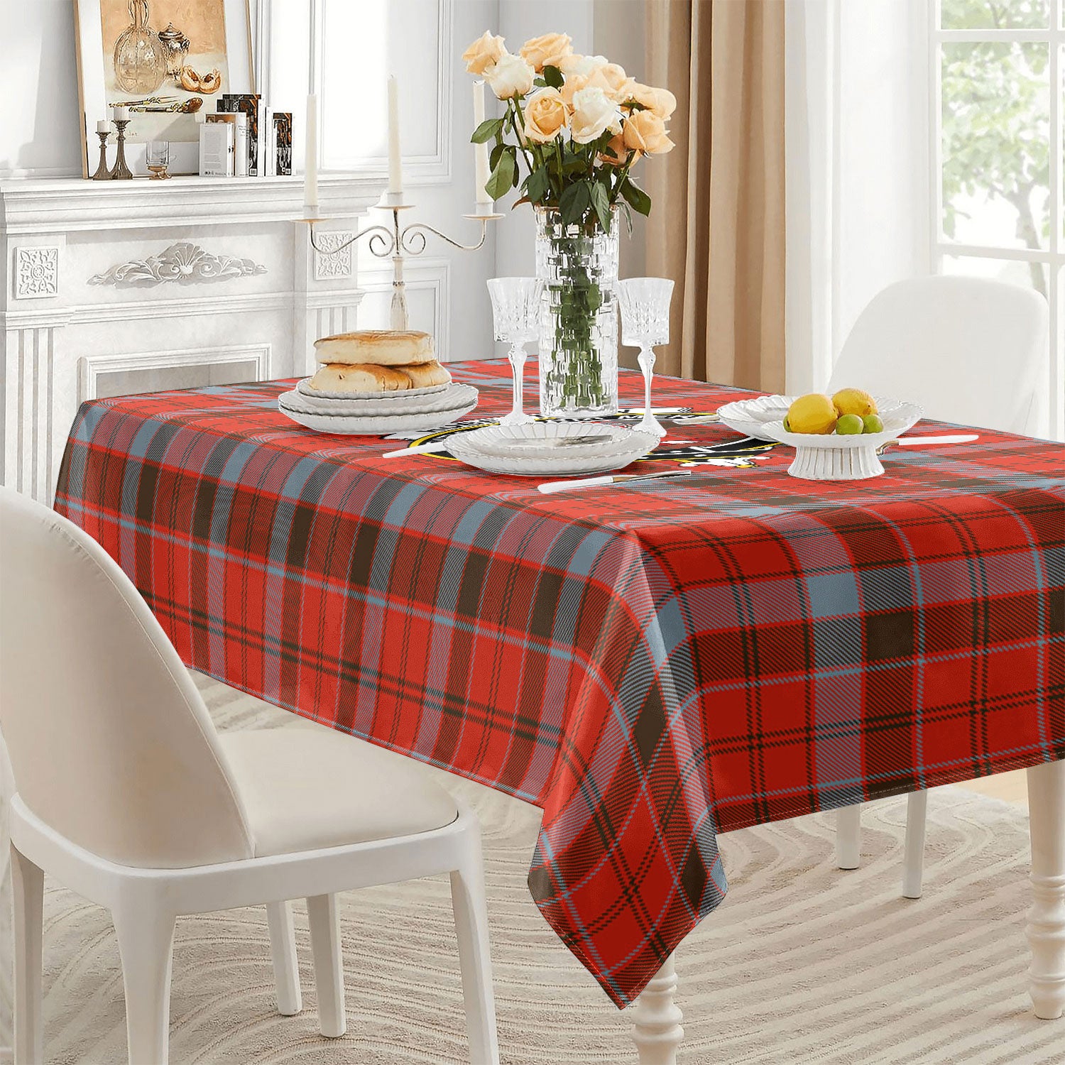 Robertson Weathered Tartan Crest Tablecloth