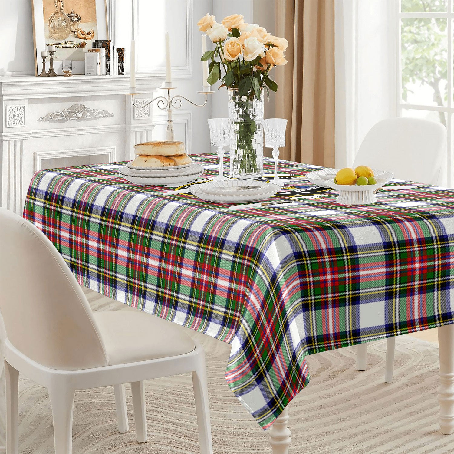 Stewart Dress Modern Tartan Crest Tablecloth