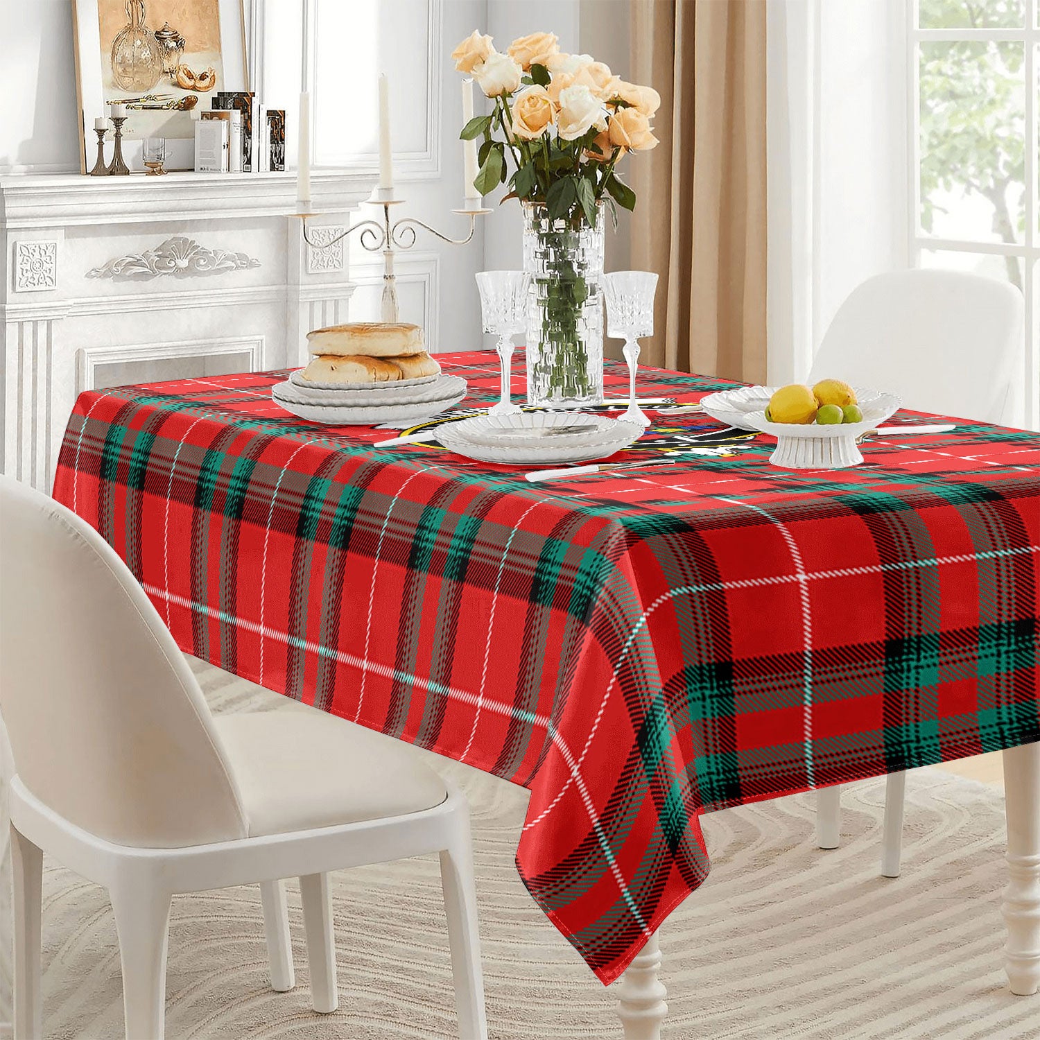 Stewart (Stuart) of Bute Tartan Crest Tablecloth