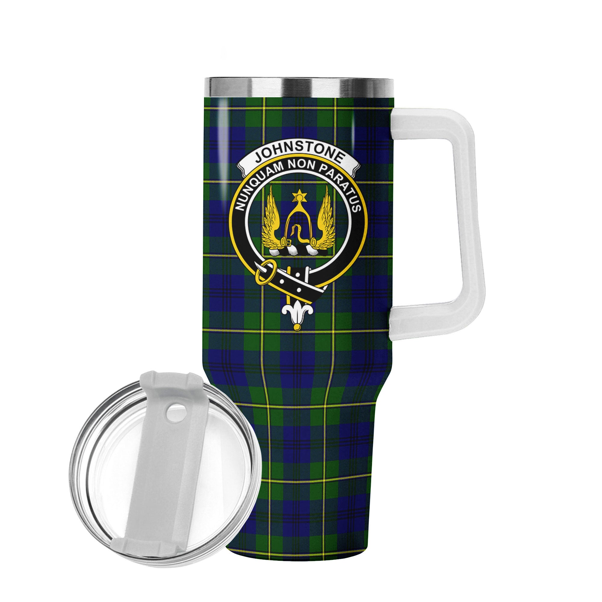 Johnstone Modern Tartan Crest 40 oz Insulated Tumbler with Handle