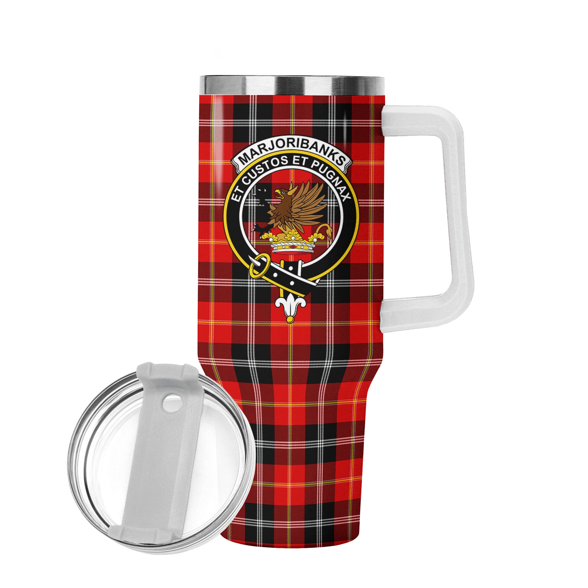 Marjoribanks Tartan Crest 40 oz Insulated Tumbler with Handle