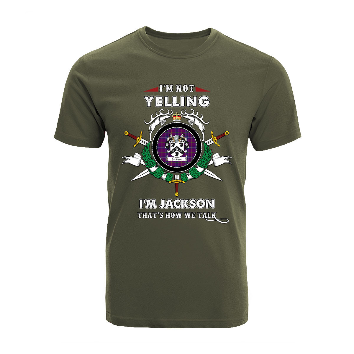 Jackson Tartan Crest T-shirt - I'm not yelling style