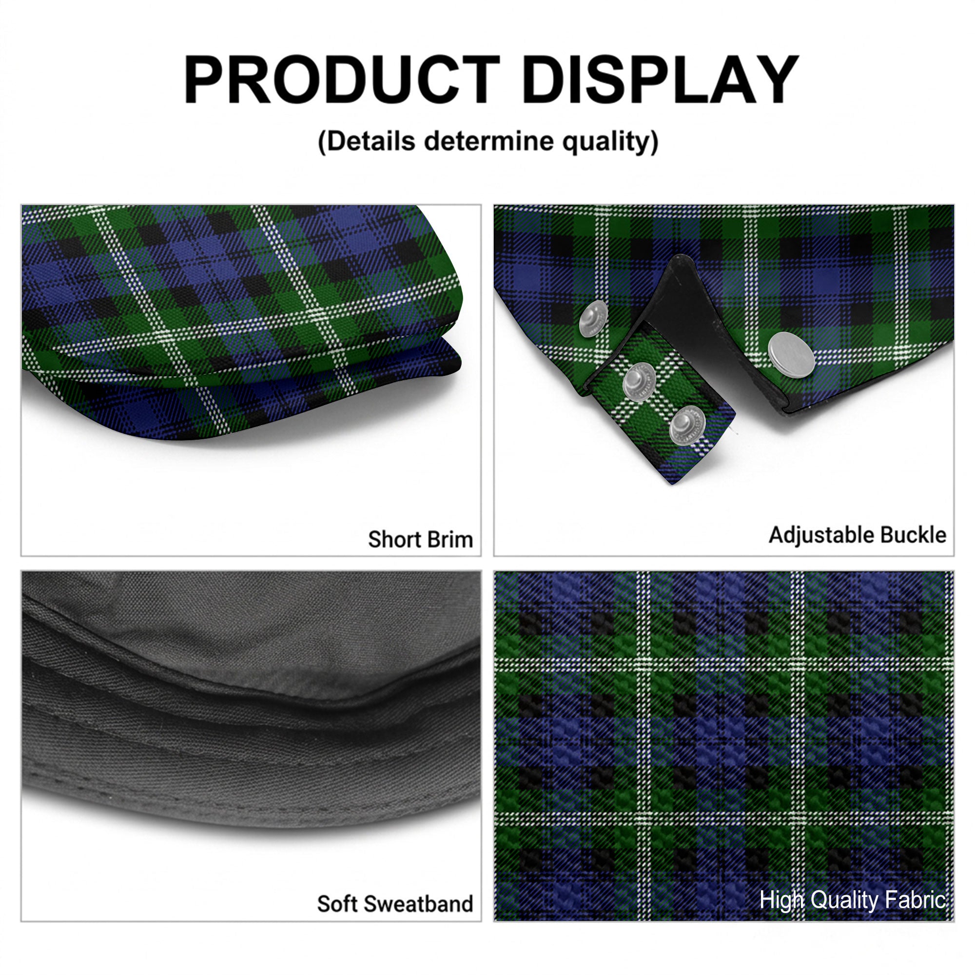 Baillie Modern Tartan Flat Caps