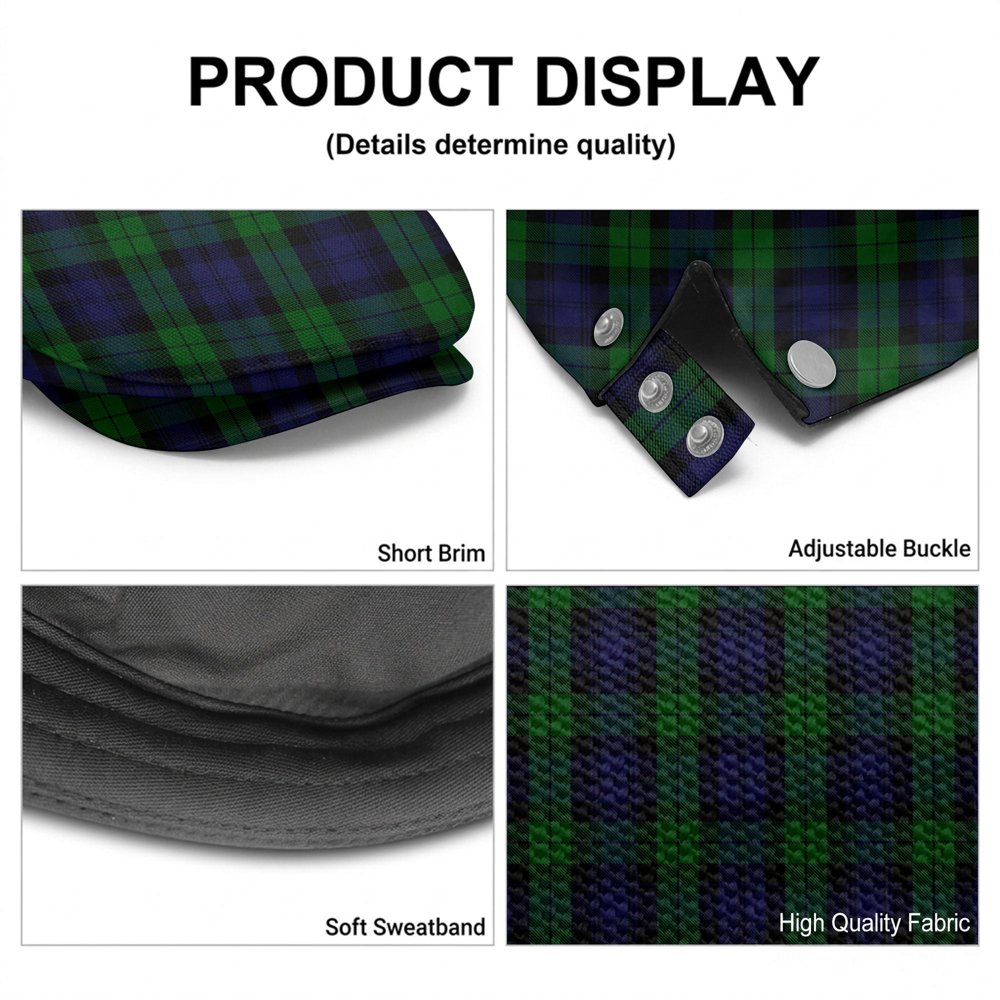 Black Watch Tartan Flat Caps