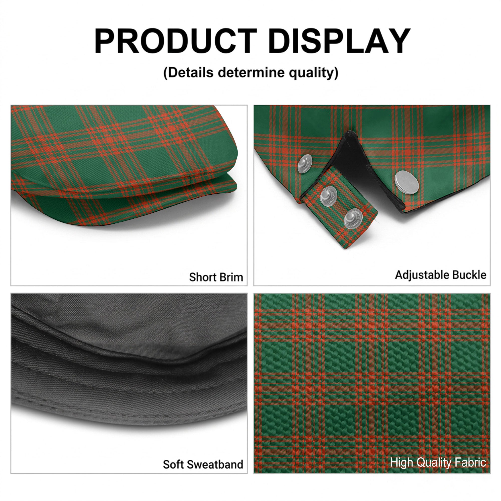 Menzies Green Ancient Tartan Flat Caps