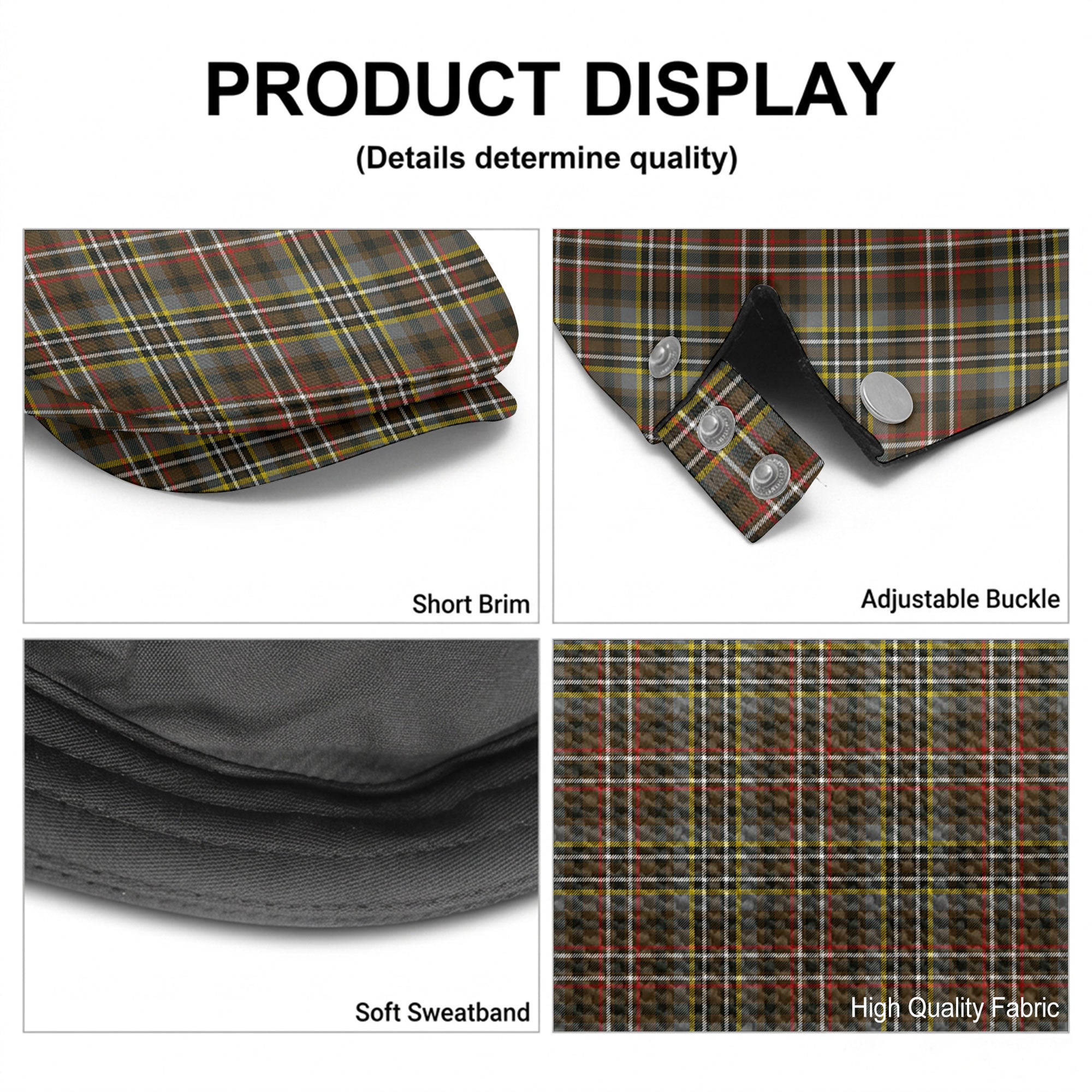 Scott Green Weathered Tartan Flat Caps