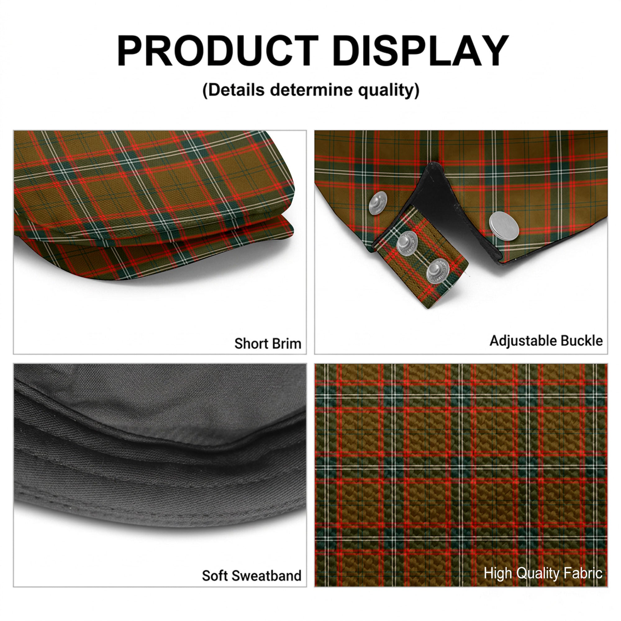 Seton Hunting Modern Tartan Flat Caps