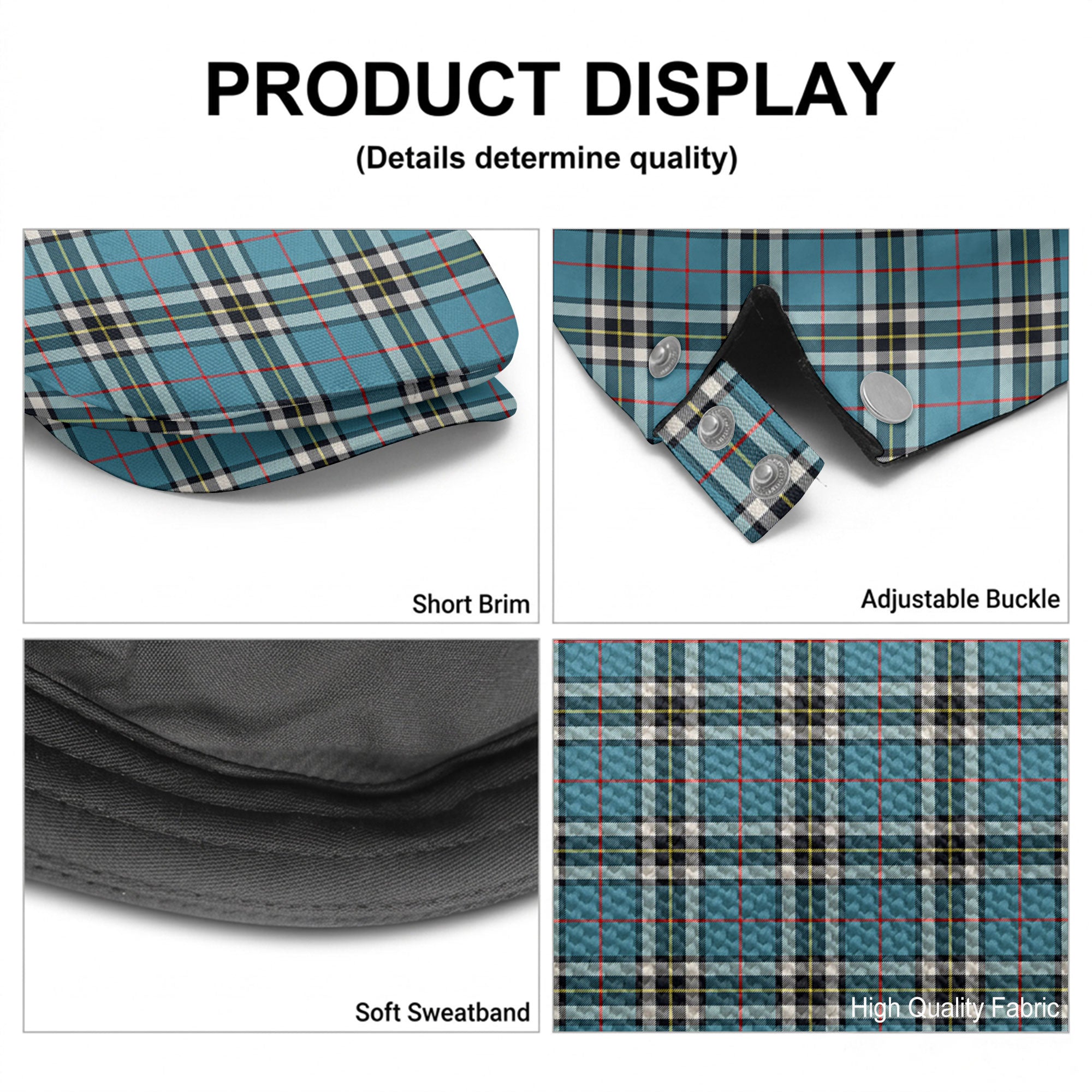 Thomson Blue Tartan Flat Caps