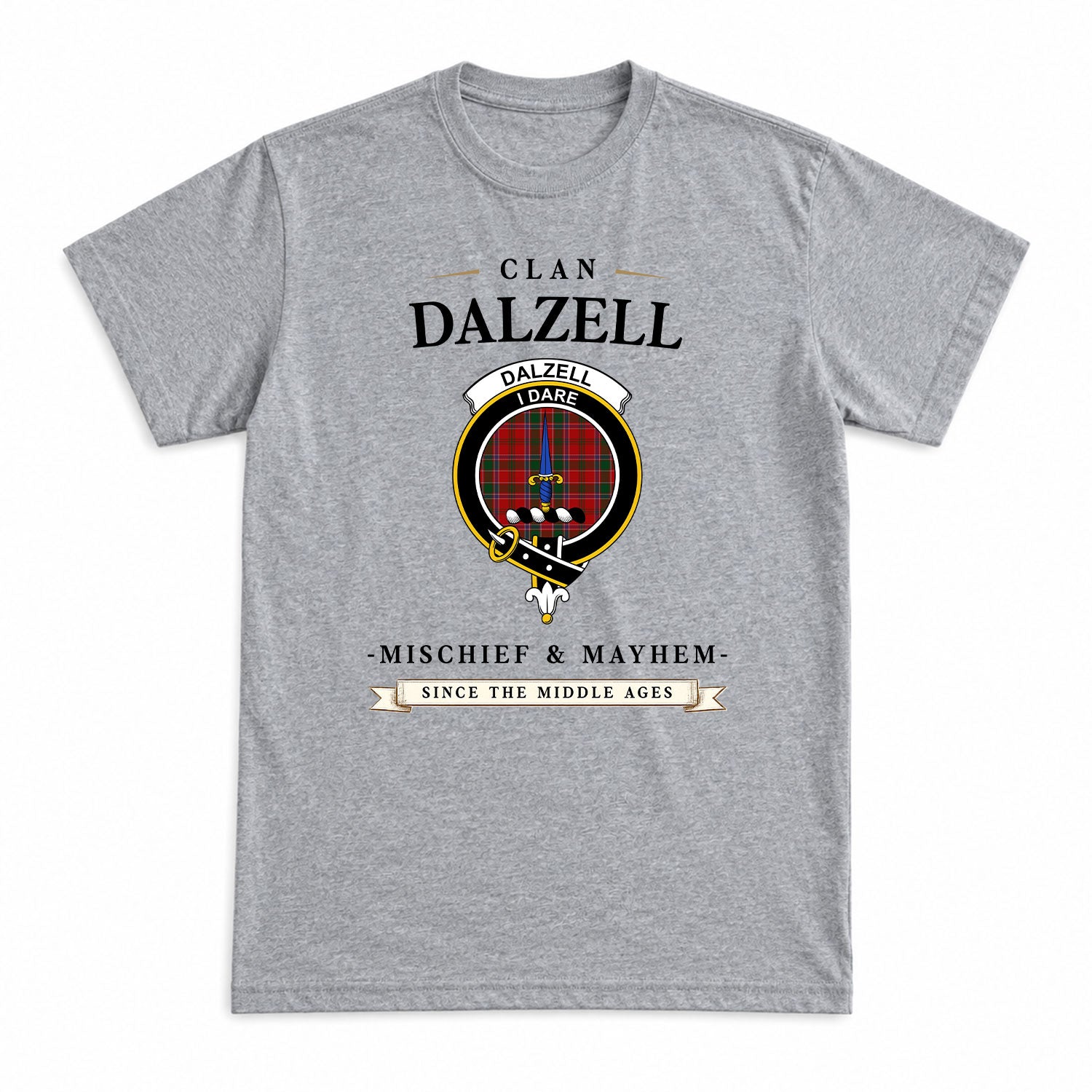 Dalzell Tartan Crest Mischief and Mayhem T-shirt