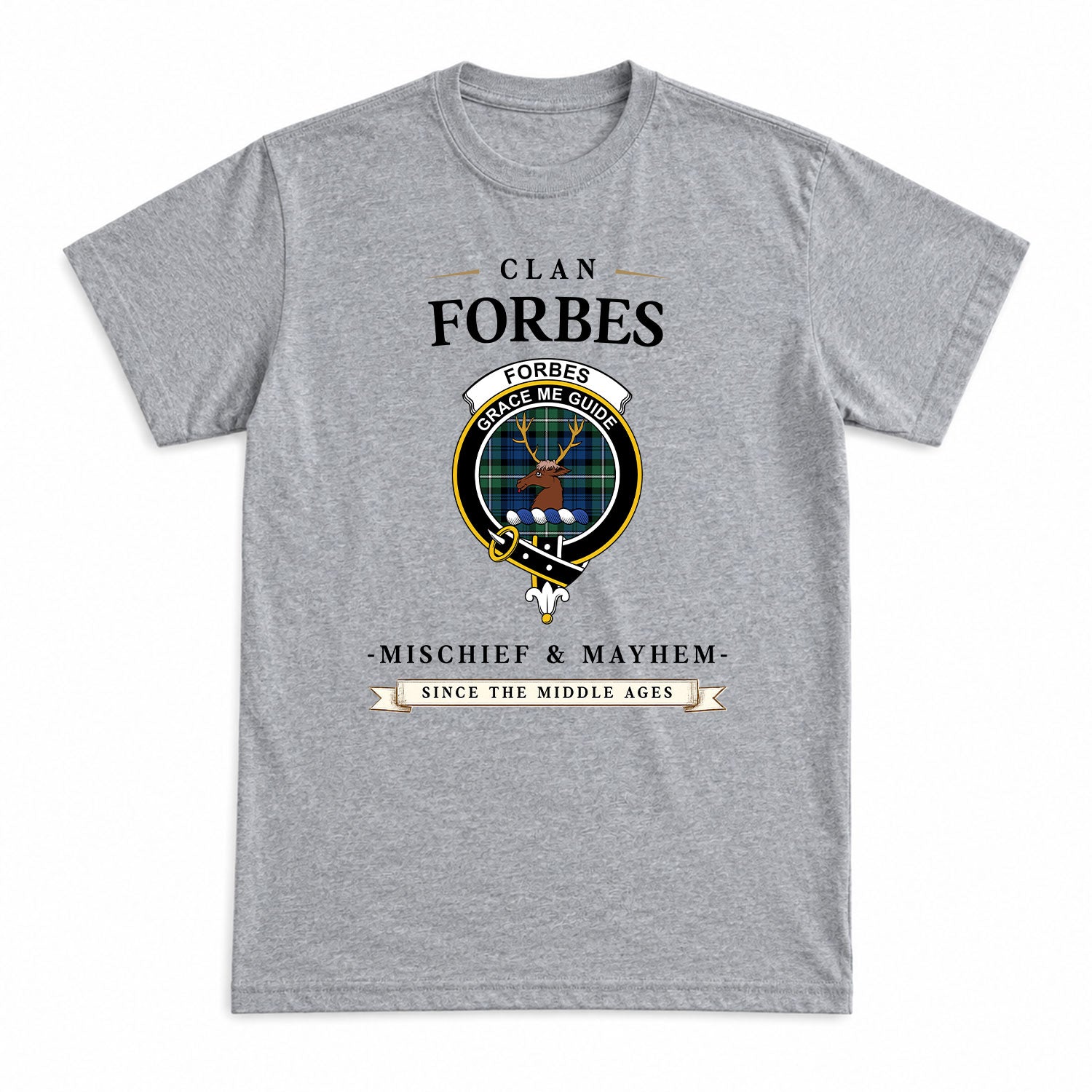 Forbes Ancient Tartan Crest Mischief and Mayhem T-shirt