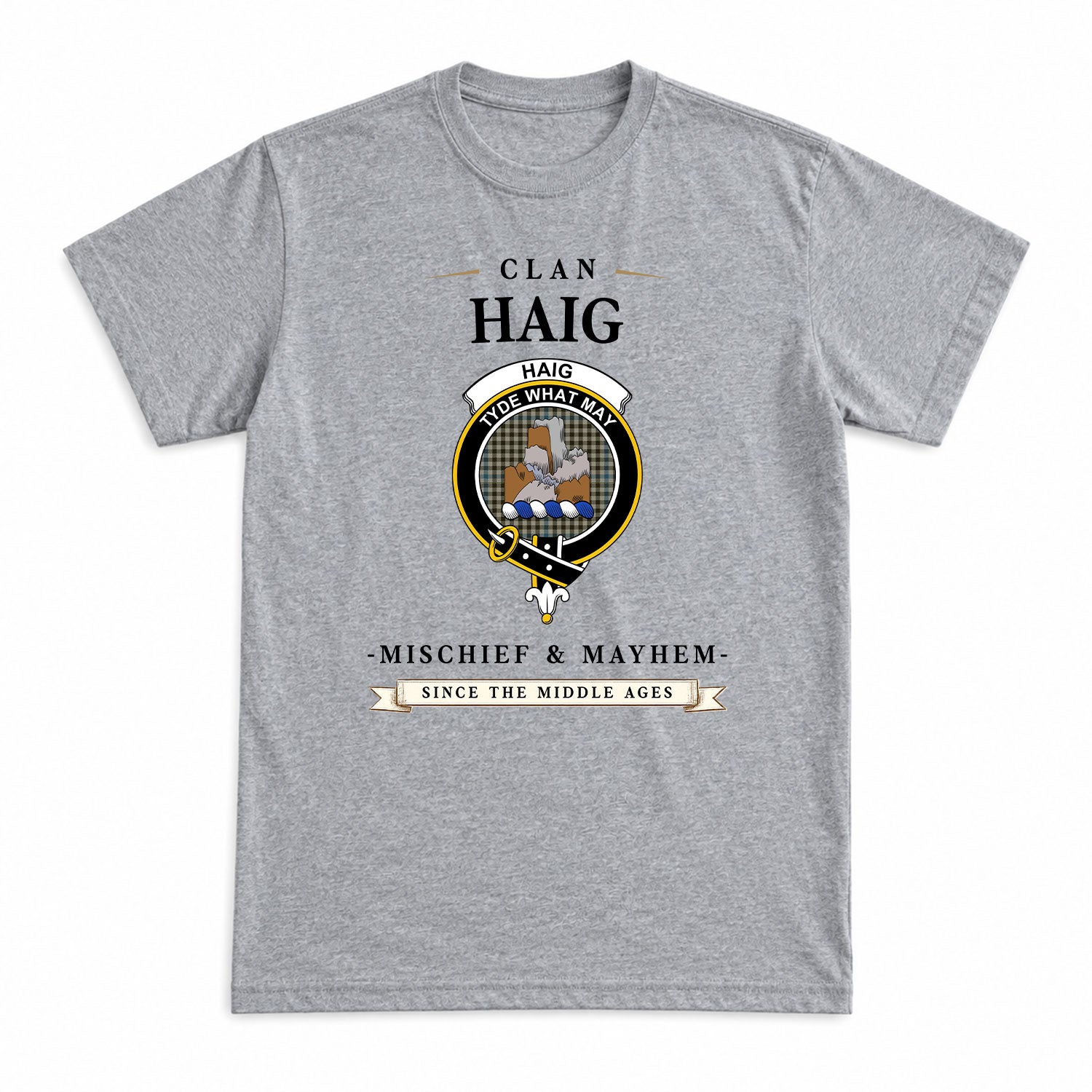 Haig Check Tartan Crest Mischief and Mayhem T-shirt