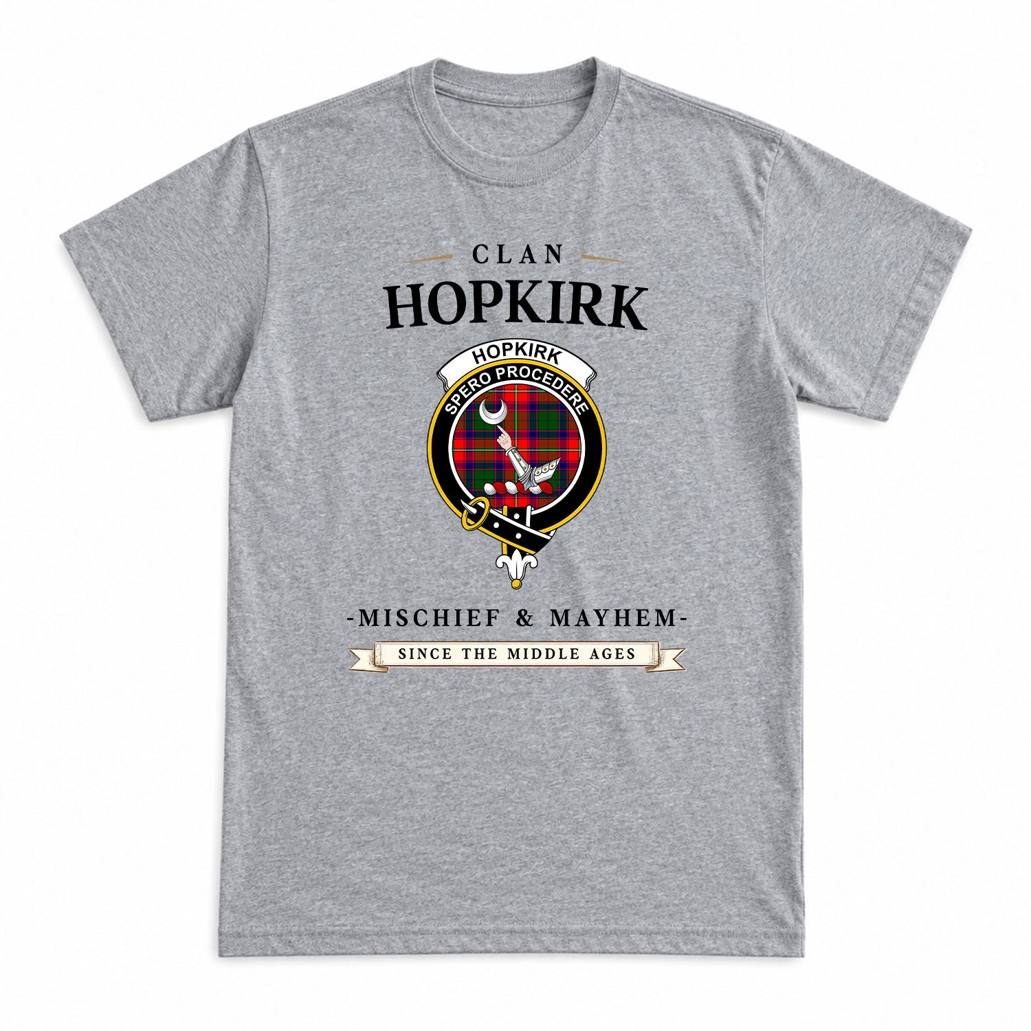 Hopkirk Tartan Crest Mischief and Mayhem T-shirt
