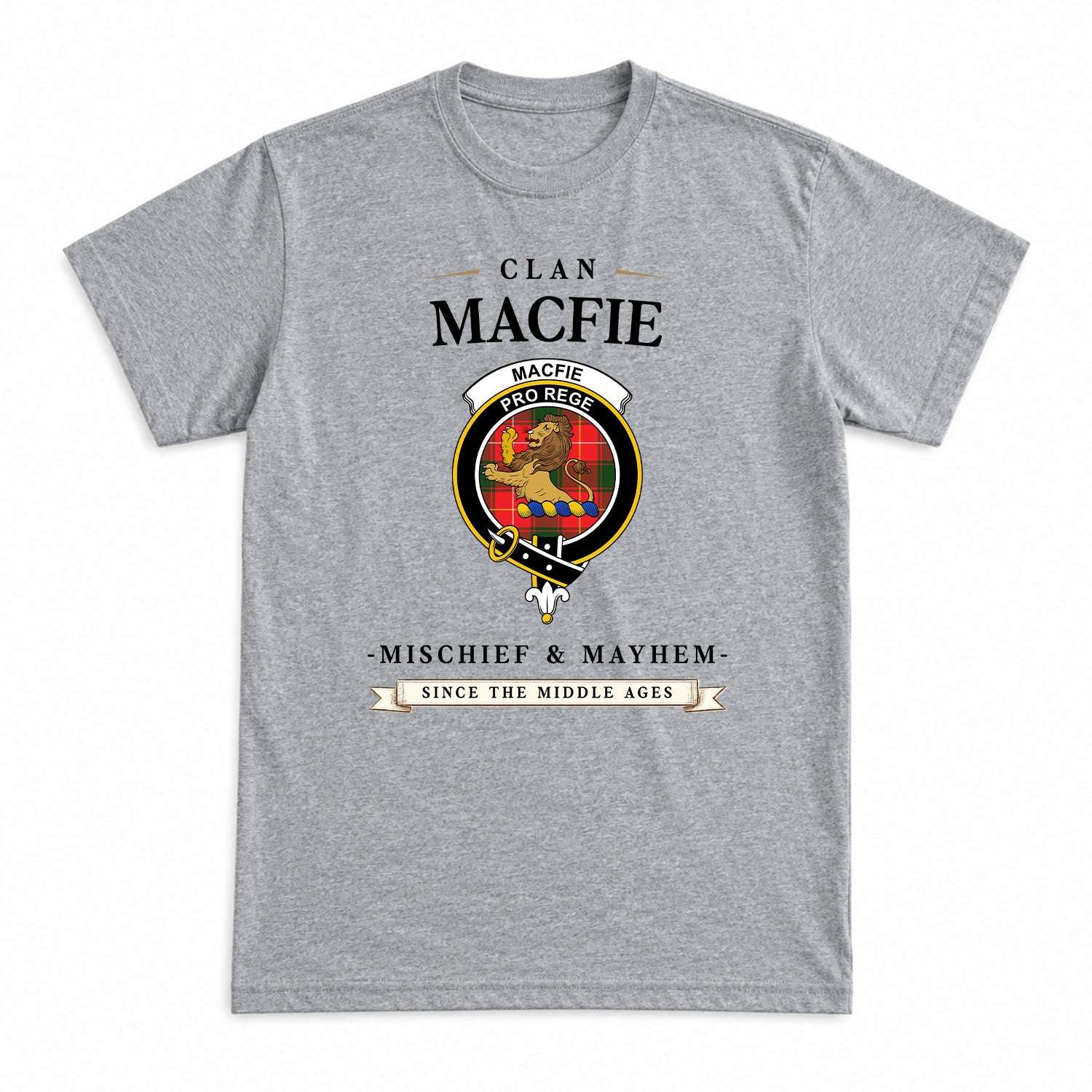 MacFie Tartan Crest Mischief and Mayhem T-shirt