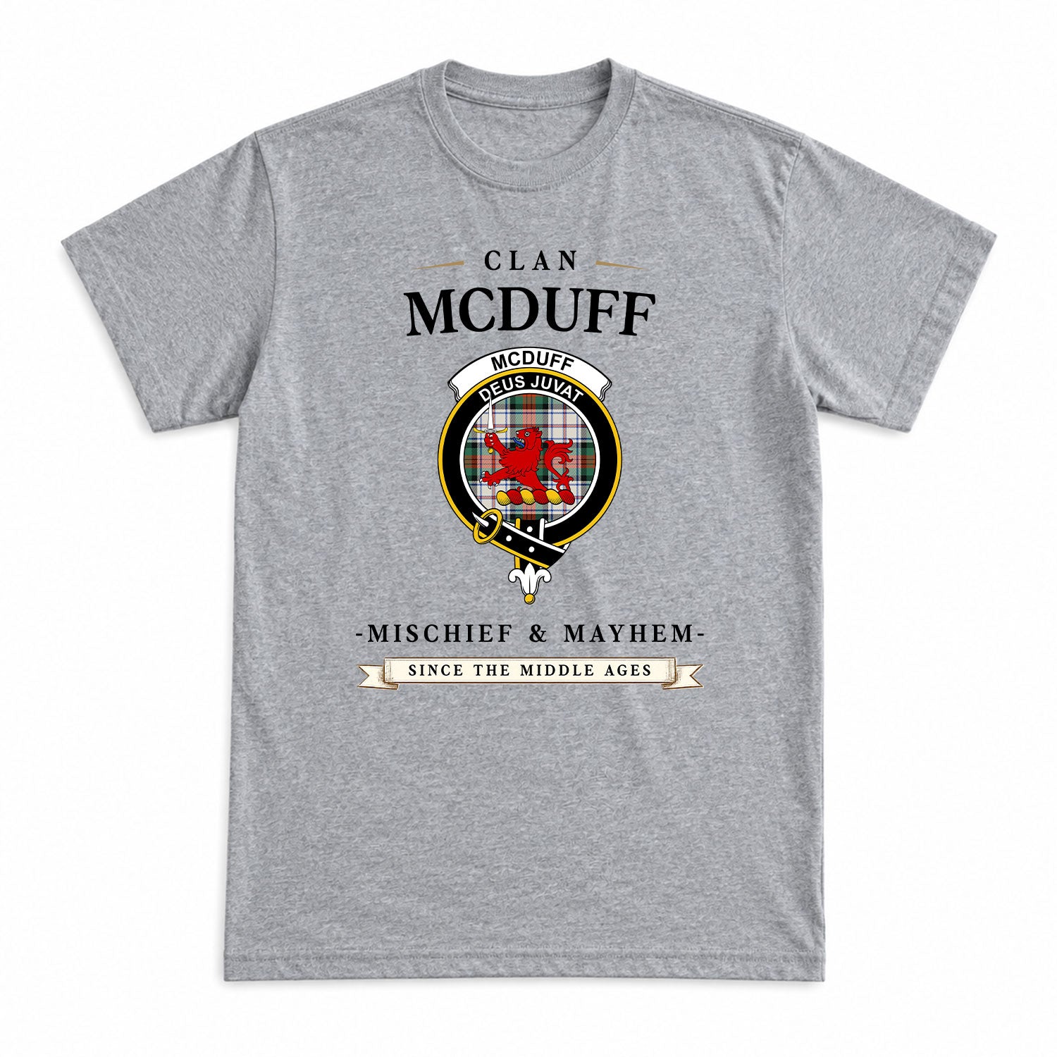 McDuff Dress Ancient Tartan Crest Mischief and Mayhem T-shirt