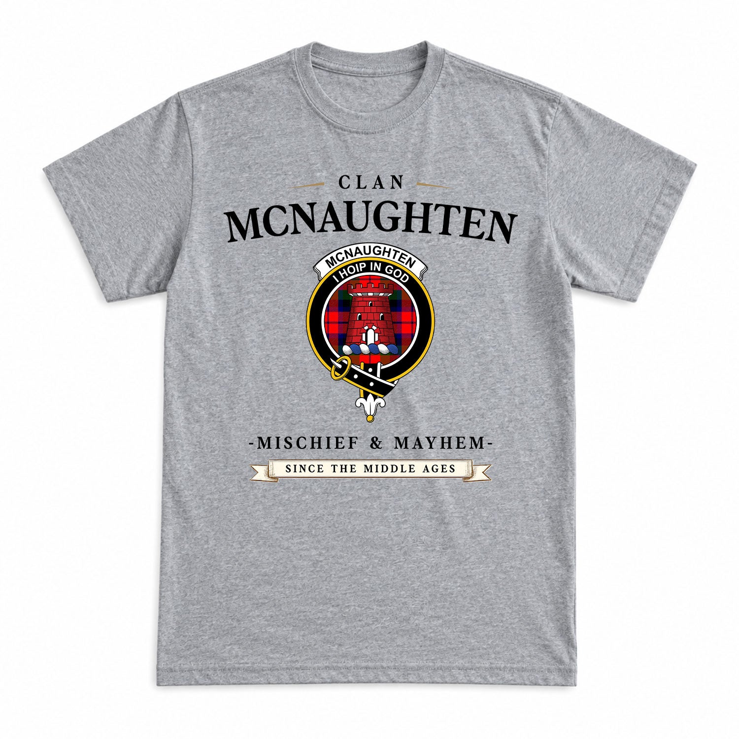 McNaughten Tartan Crest Mischief and Mayhem T-shirt