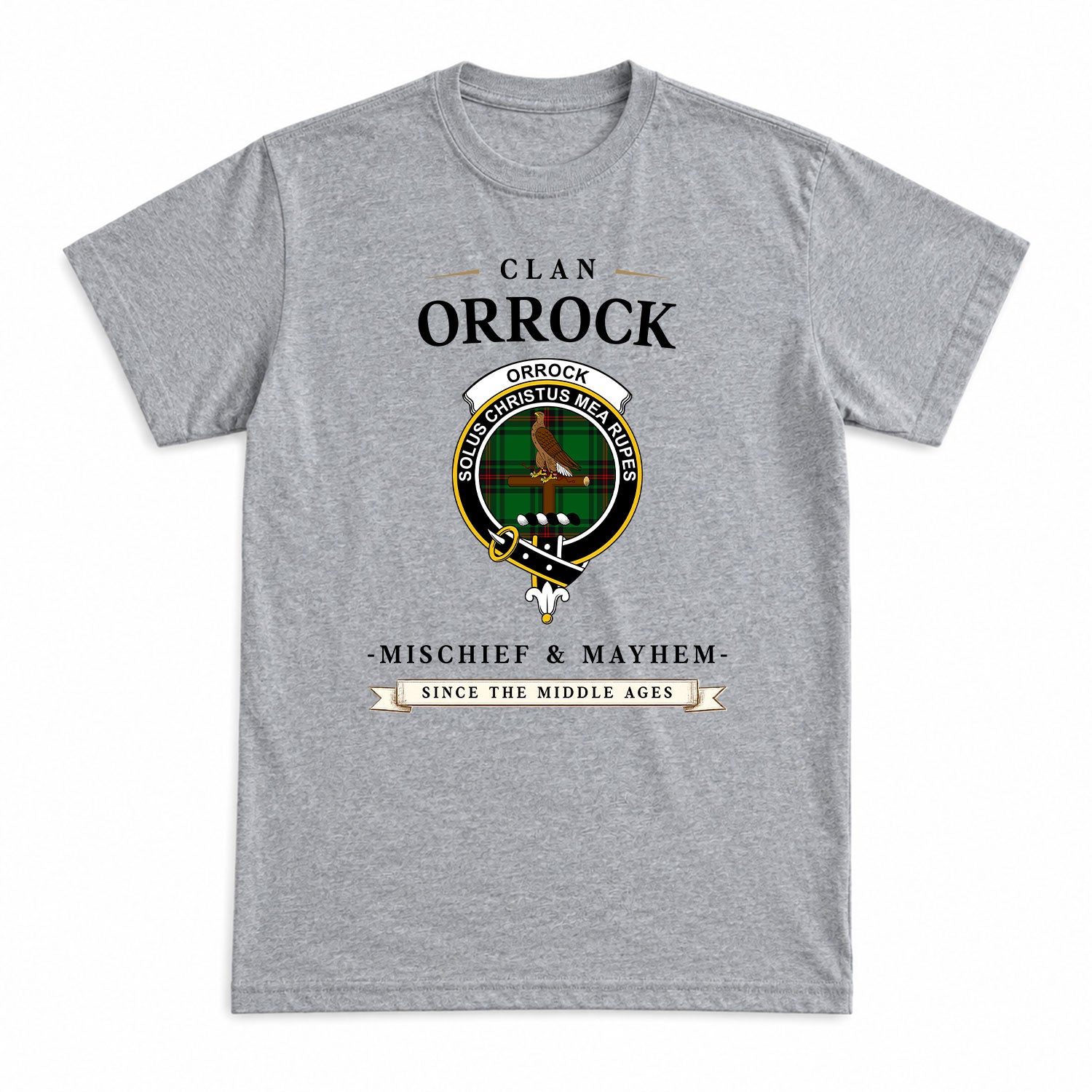 Orrock Tartan Crest Mischief and Mayhem T-shirt