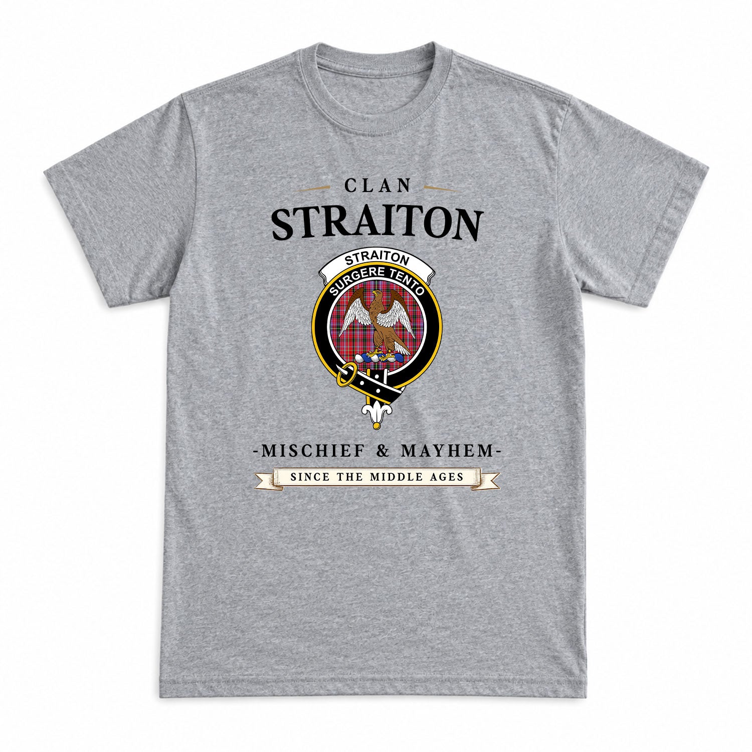 Straiton Tartan Crest Mischief and Mayhem T-shirt