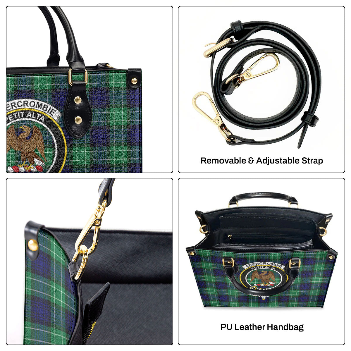 Abercrombie Tartan Crest Leather Handbag