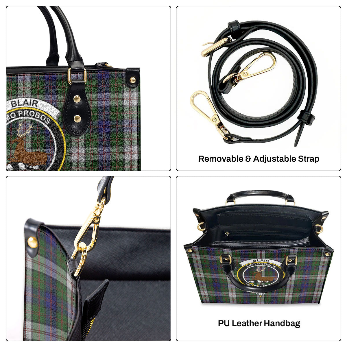 Blair Dress Tartan Crest Leather Handbag