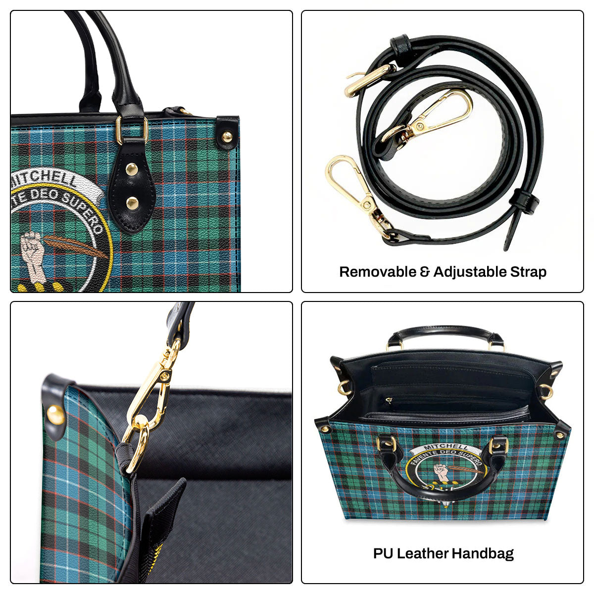 Mitchell Ancient Tartan Crest Leather Handbag