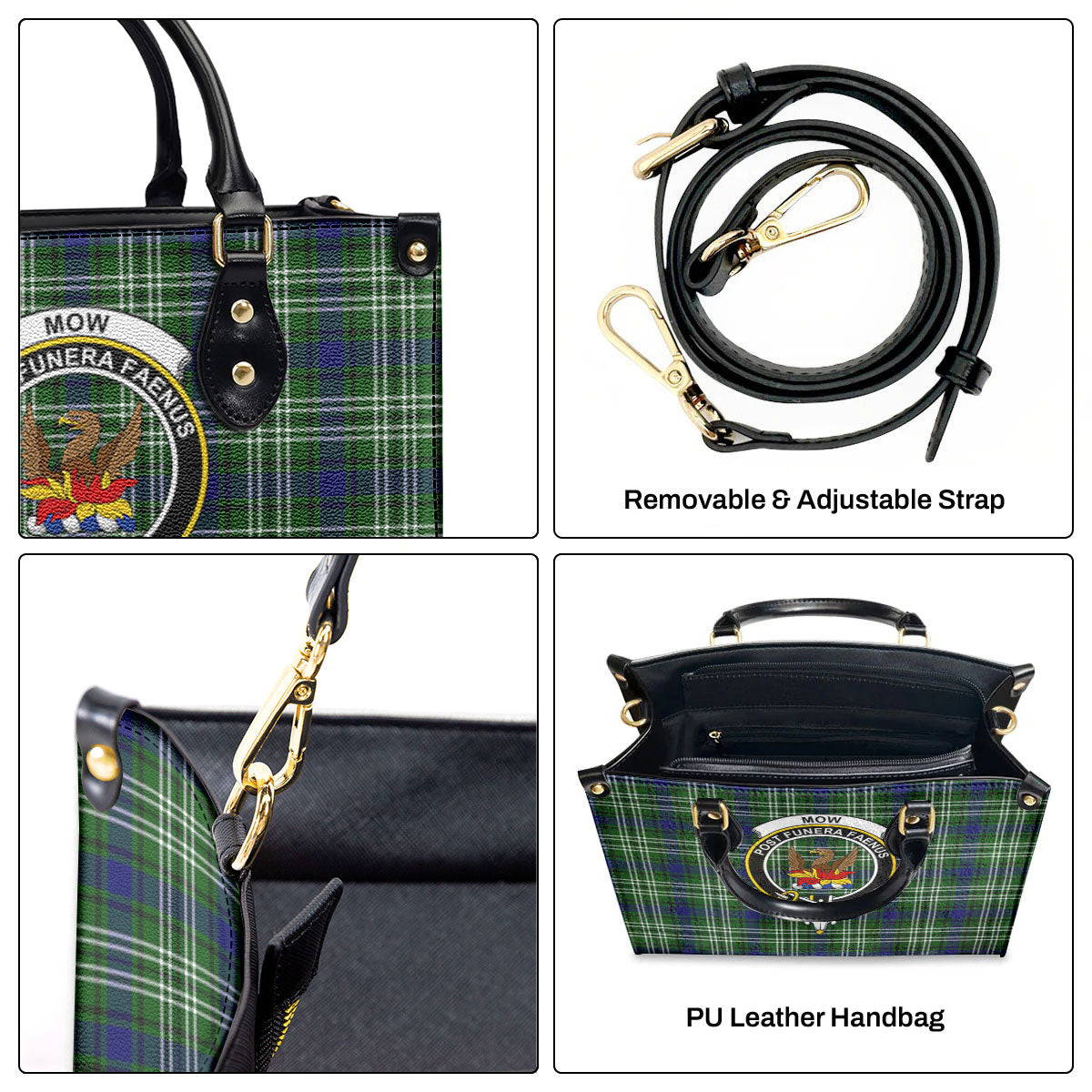 Mow Tartan Crest Leather Handbag