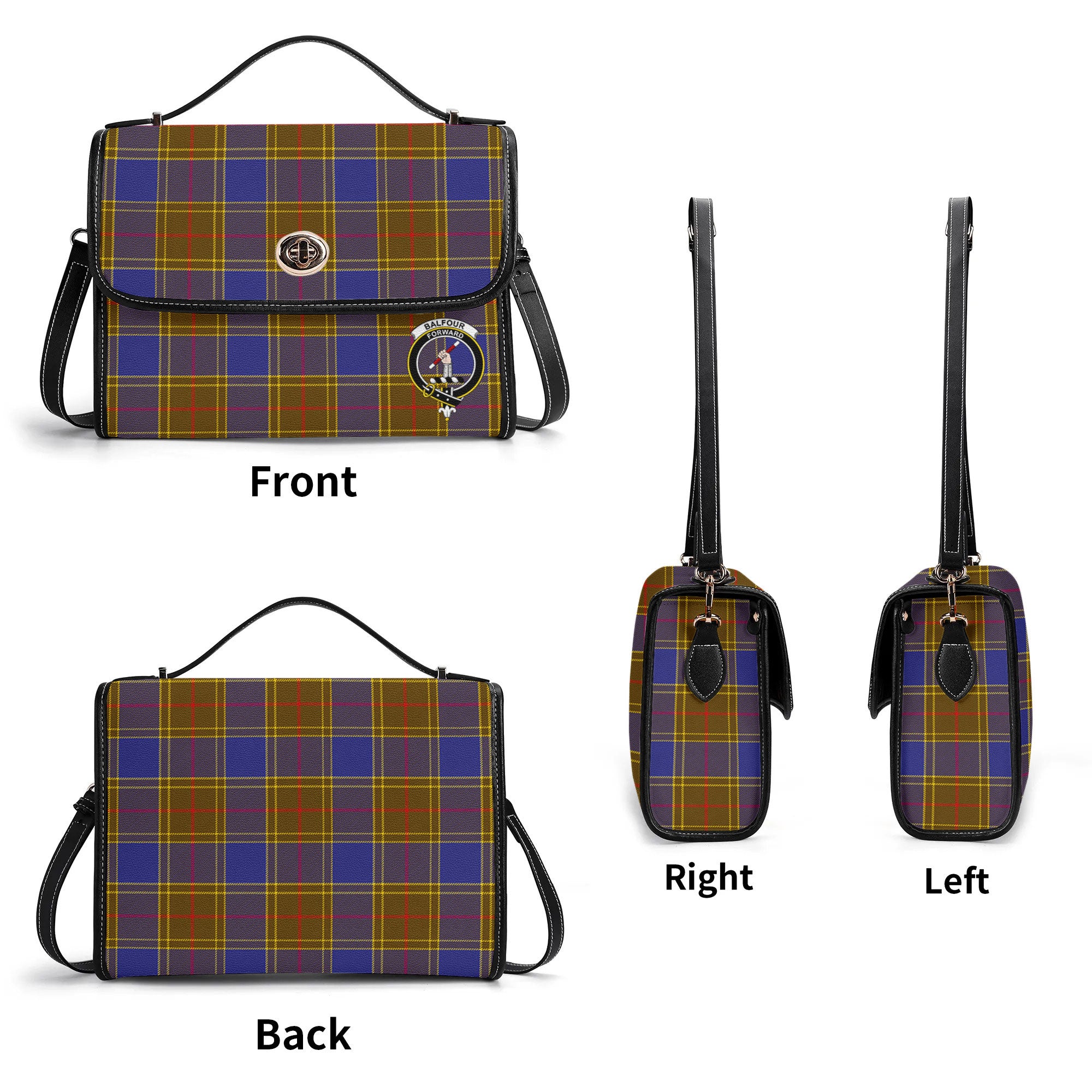 Balfour Modern Tartan Crest Satchel Bag