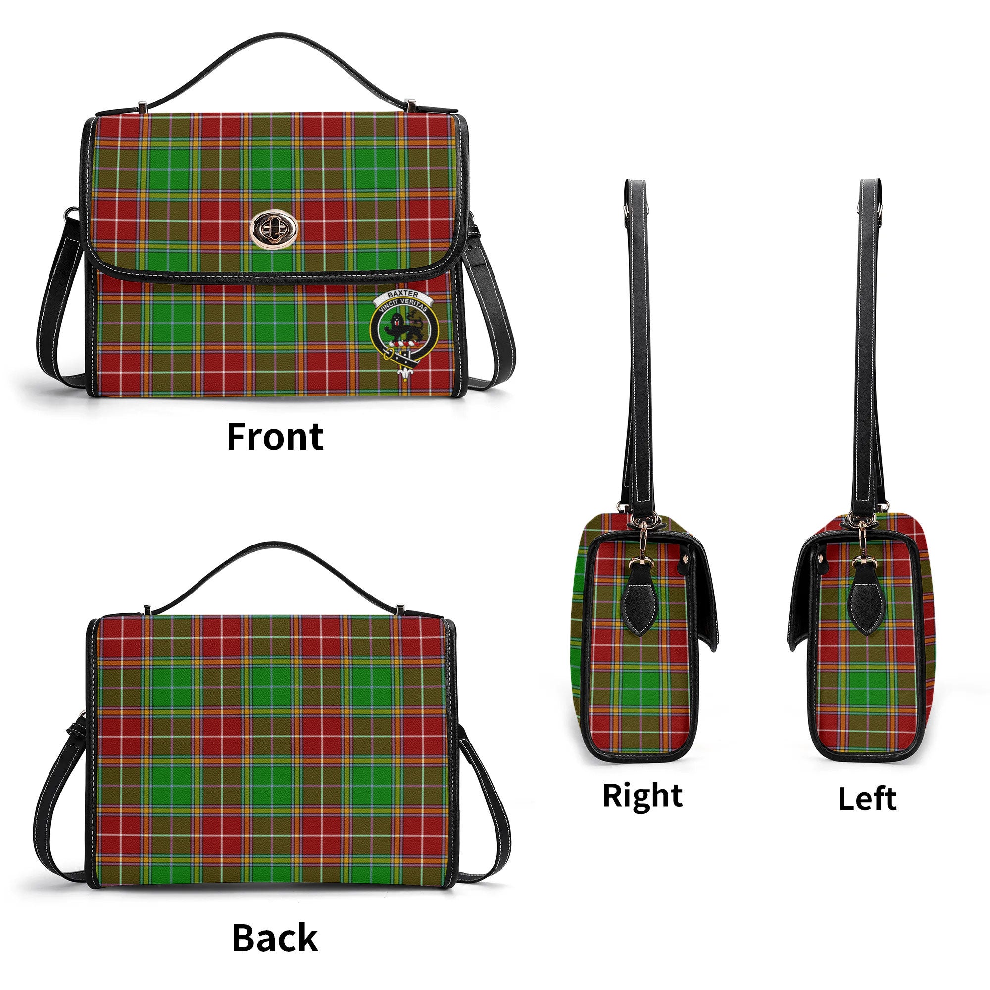 Baxter Modern Tartan Crest Satchel Bag