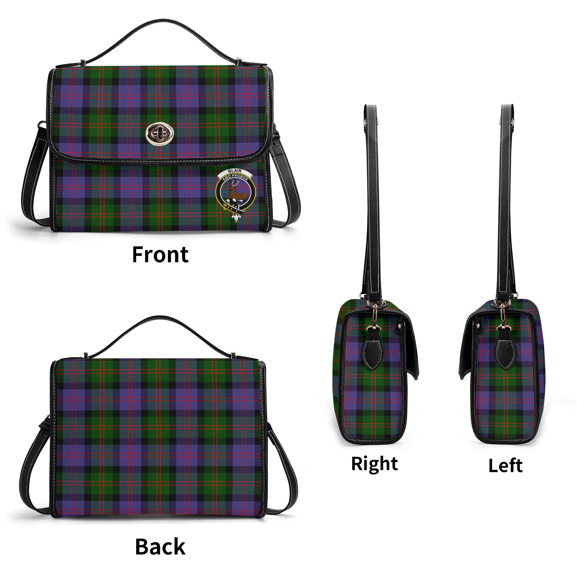 Blair Modern Tartan Crest Satchel Bag