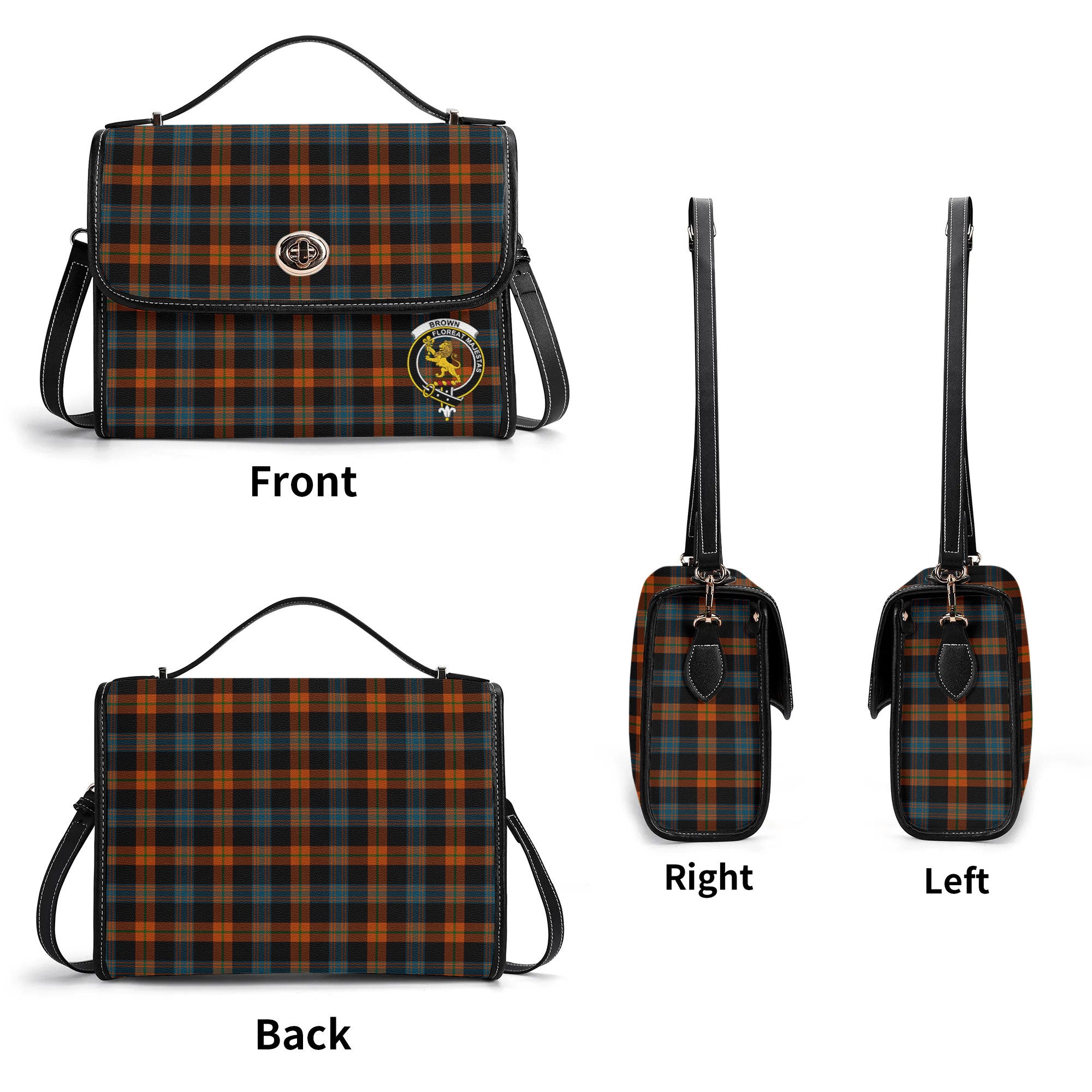 Brown Ancient Tartan Crest Satchel Bag