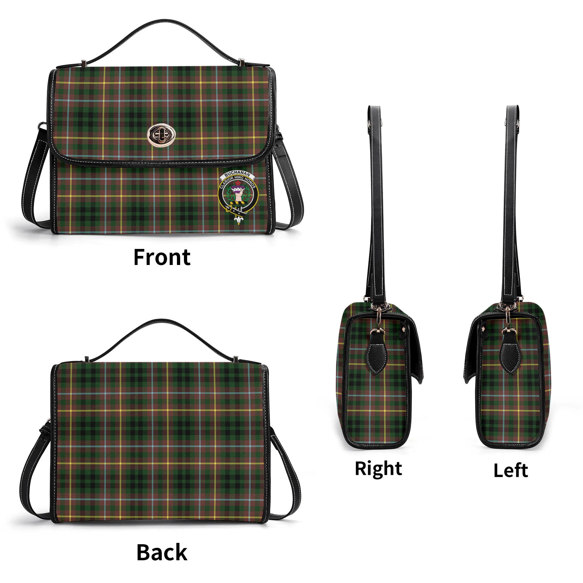 Buchanan Hunting Tartan Crest Satchel Bag
