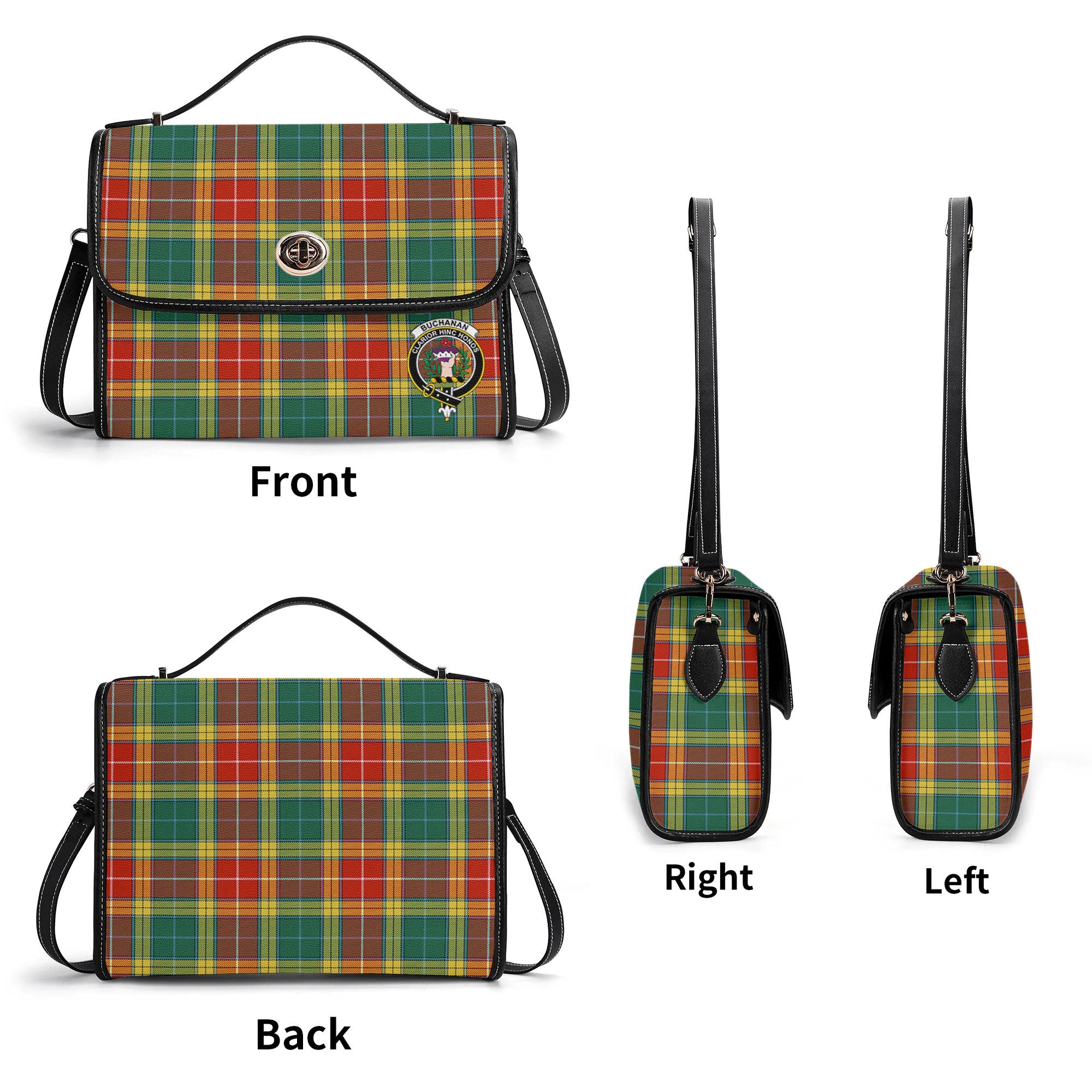 Buchanan Old Sett Tartan Crest Satchel Bag