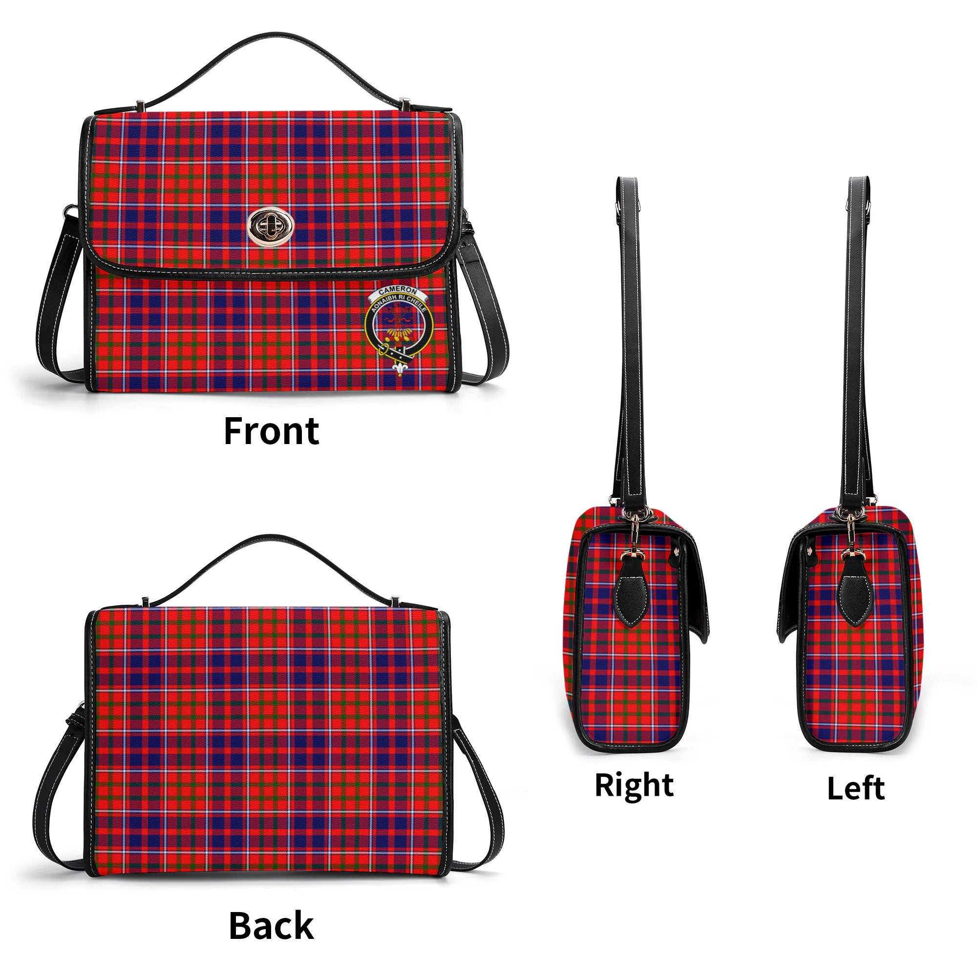 Cameron of Lochiel Modern Tartan Crest Satchel Bag