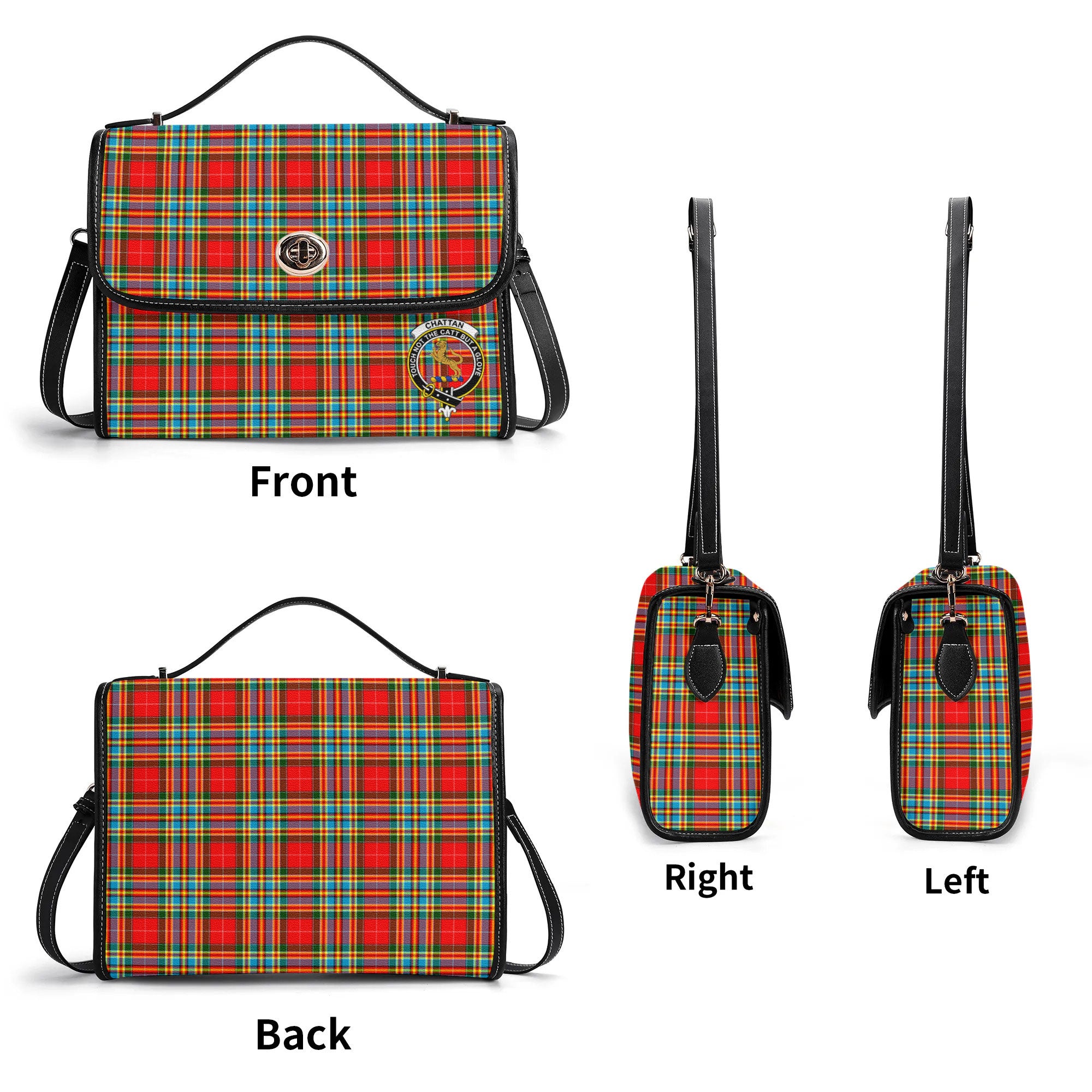 Chattan Tartan Crest Satchel Bag