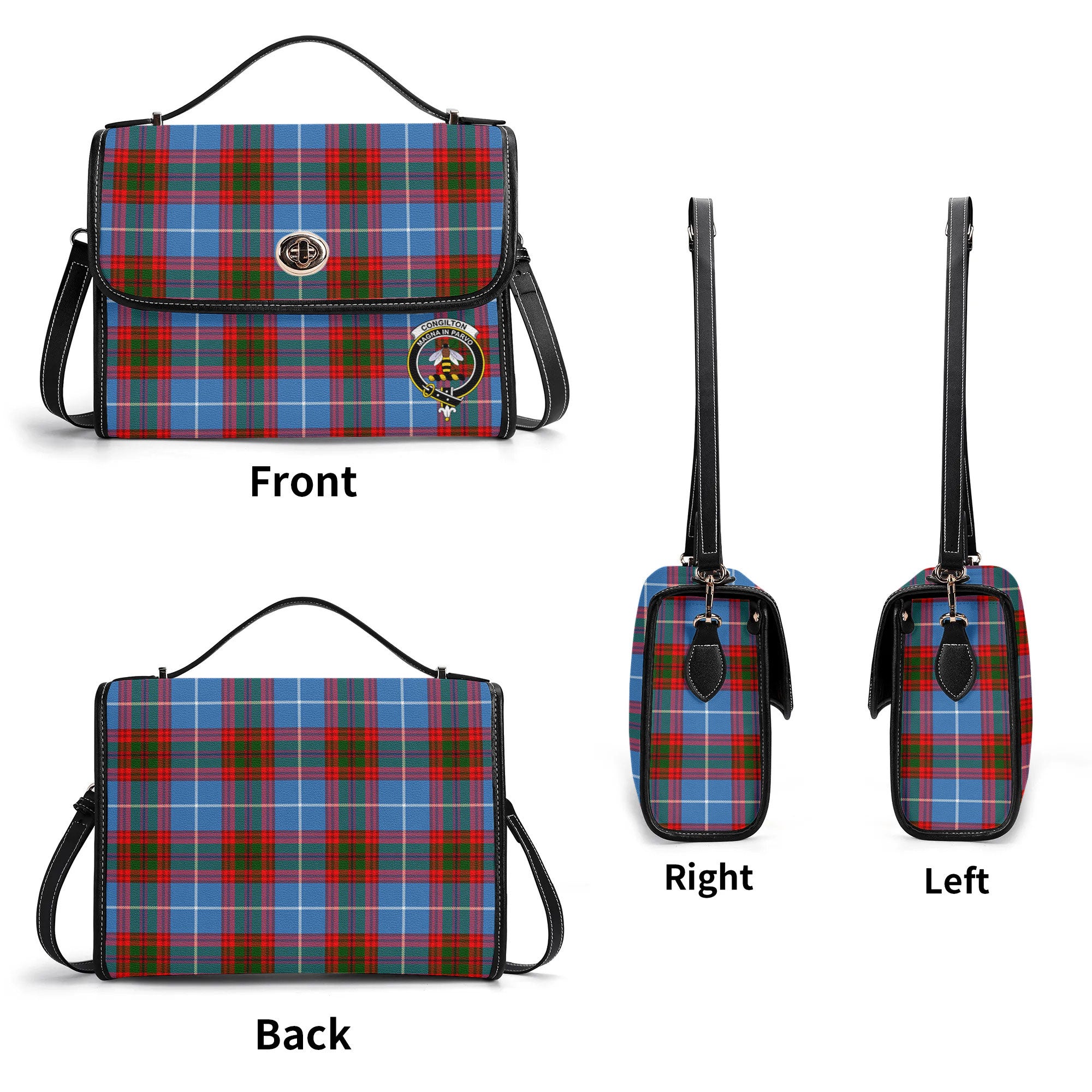 Congilton Tartan Crest Satchel Bag