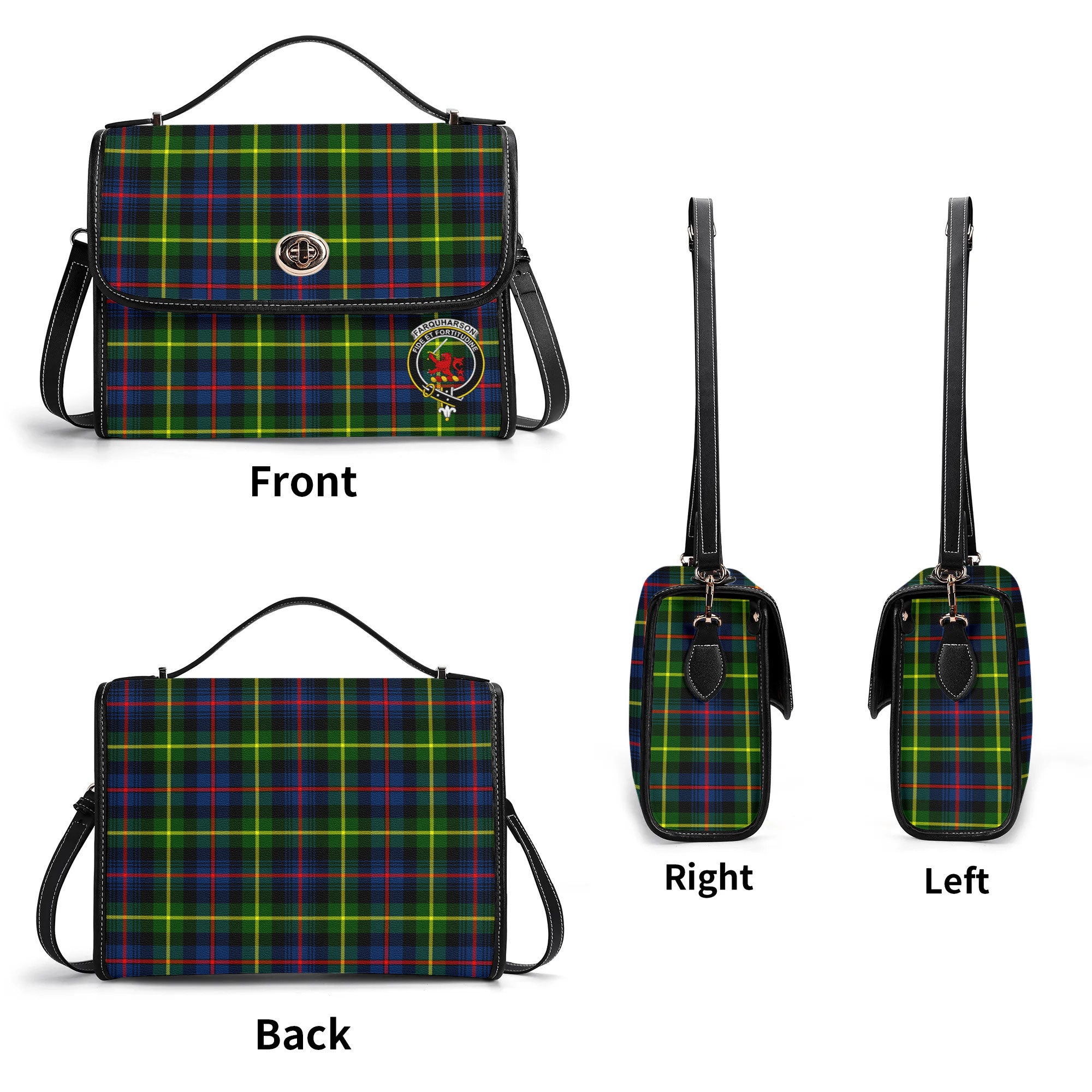 Farquharson Modern Tartan Crest Satchel Bag
