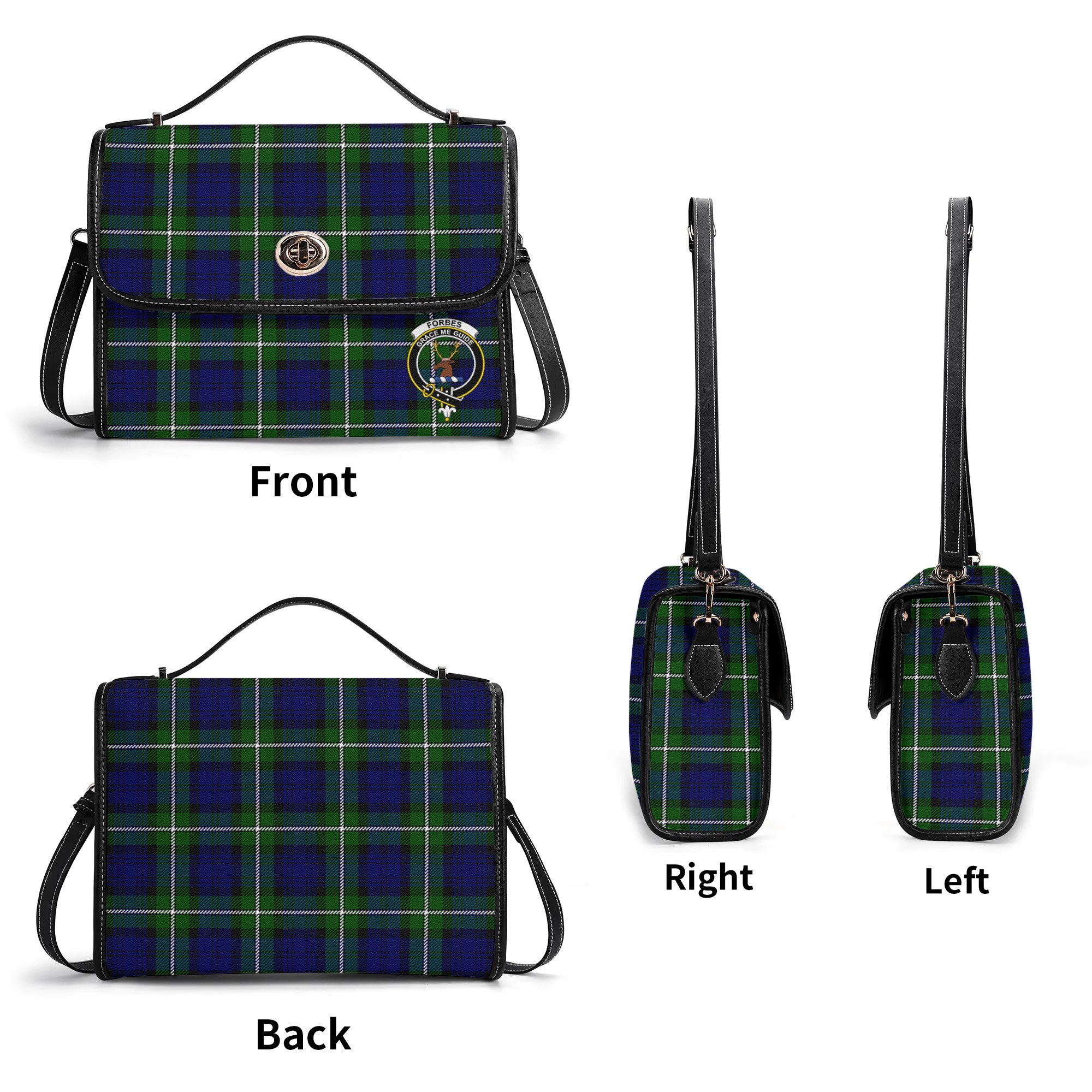 Forbes Modern Tartan Crest Satchel Bag