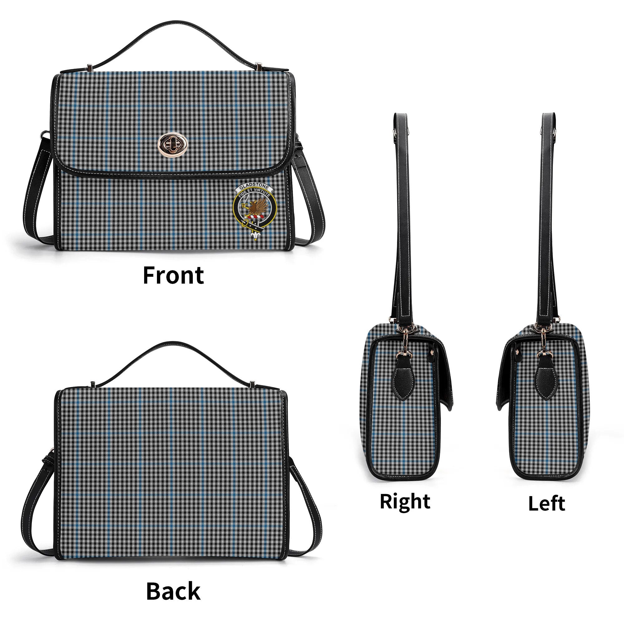 Gladstone Tartan Crest Satchel Bag