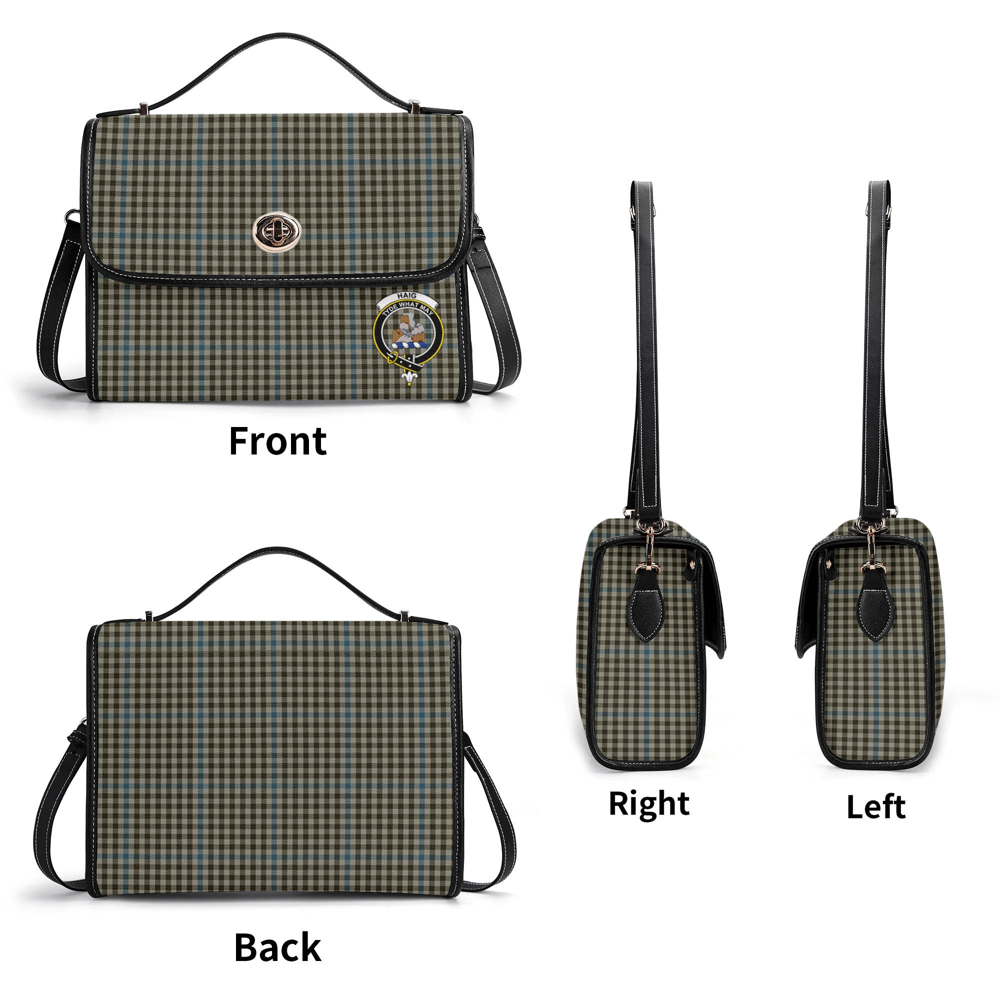 Haig Check Tartan Crest Satchel Bag