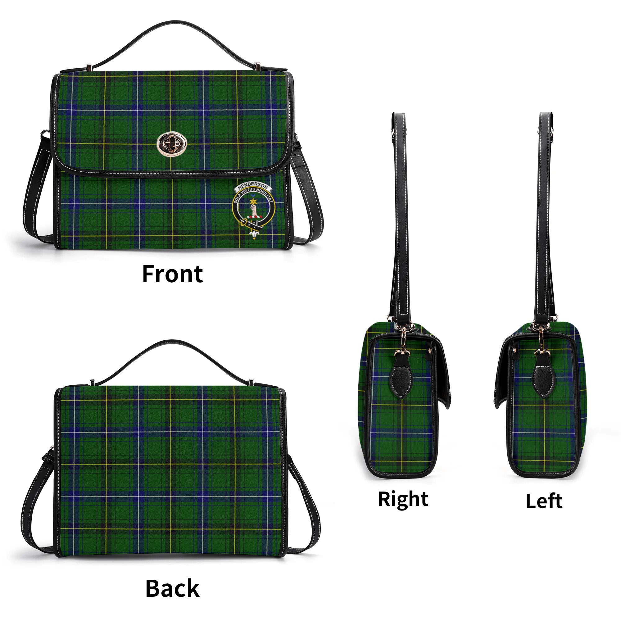 Henderson Modern Tartan Crest Satchel Bag