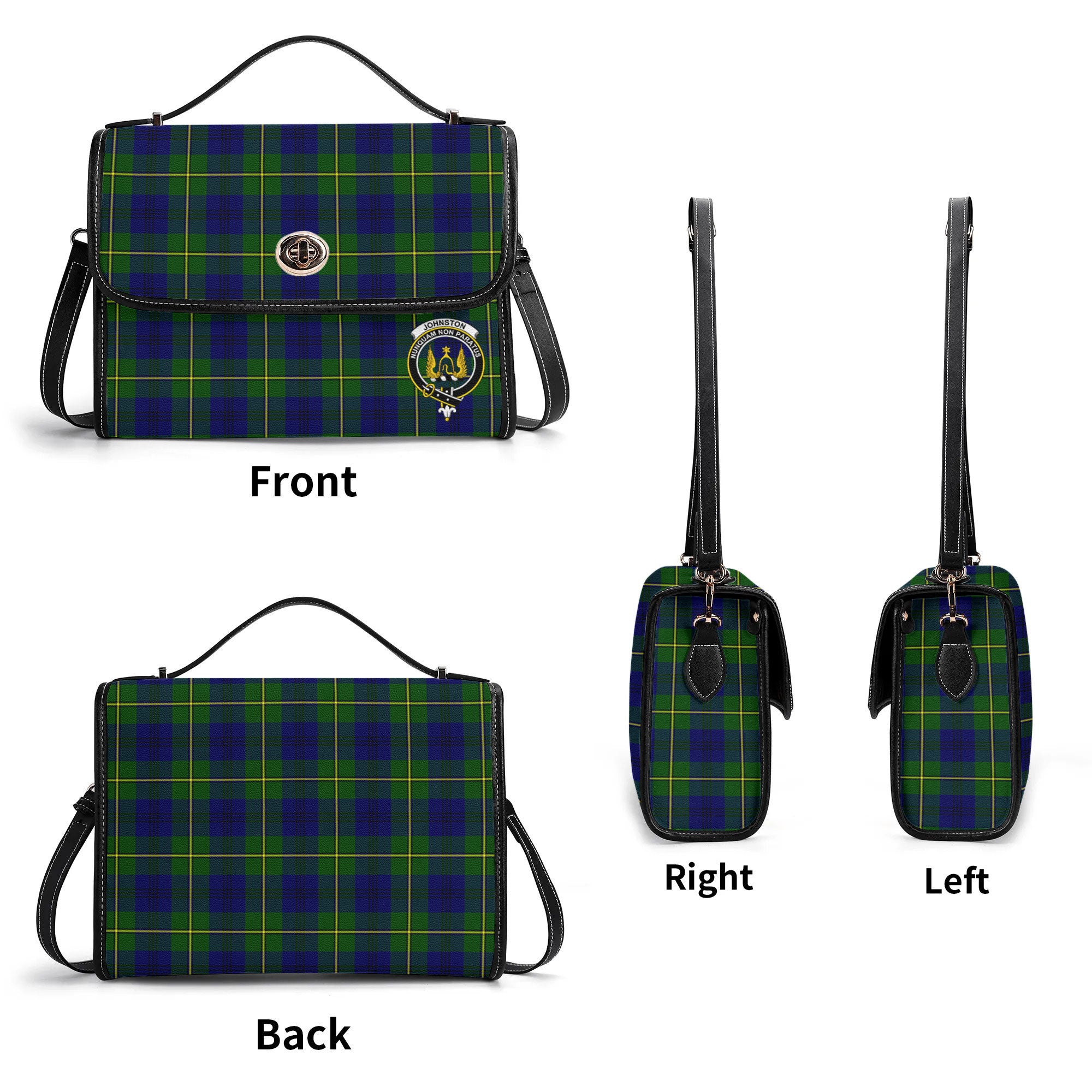 Johnston Modern Tartan Crest Satchel Bag