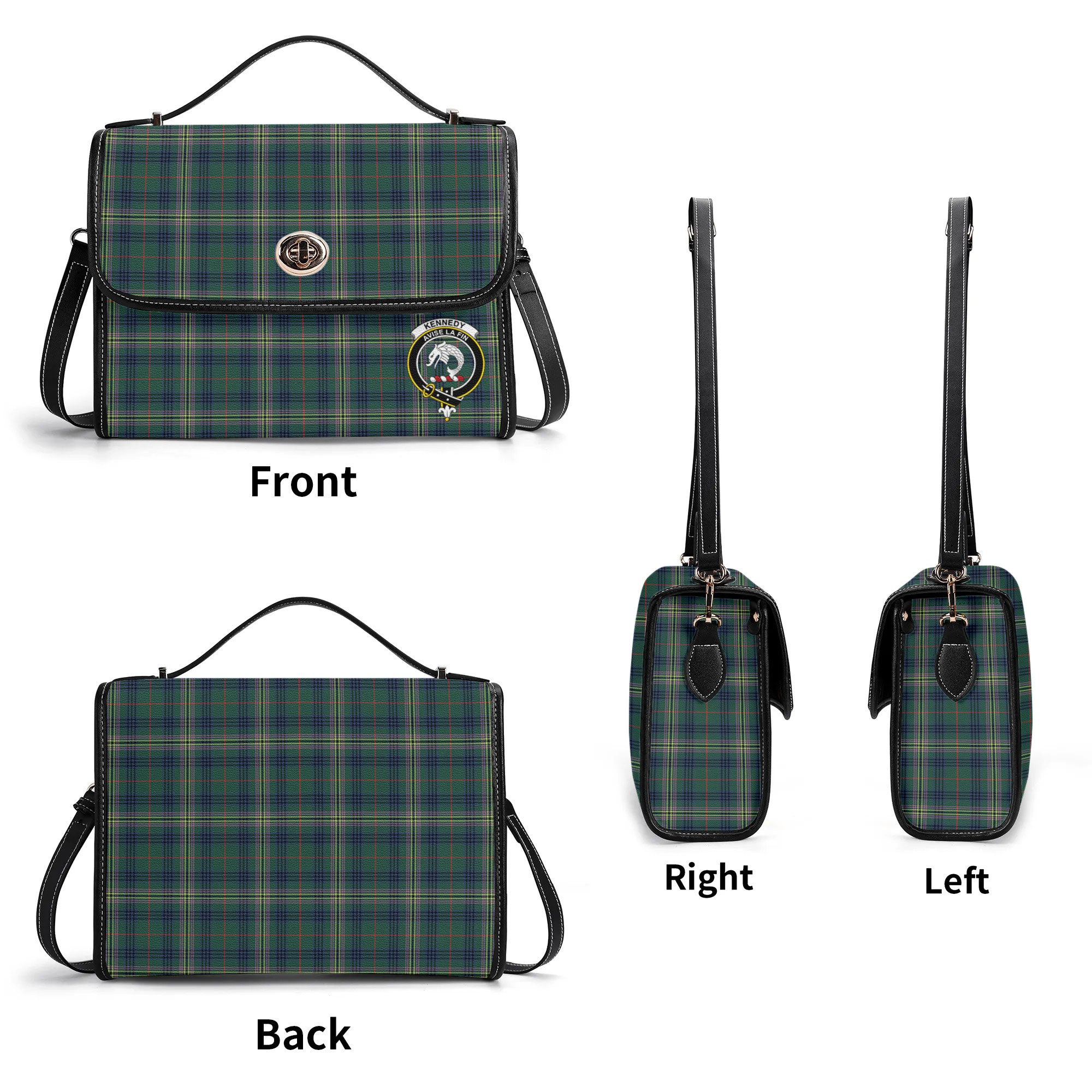 Kennedy Modern Tartan Crest Satchel Bag