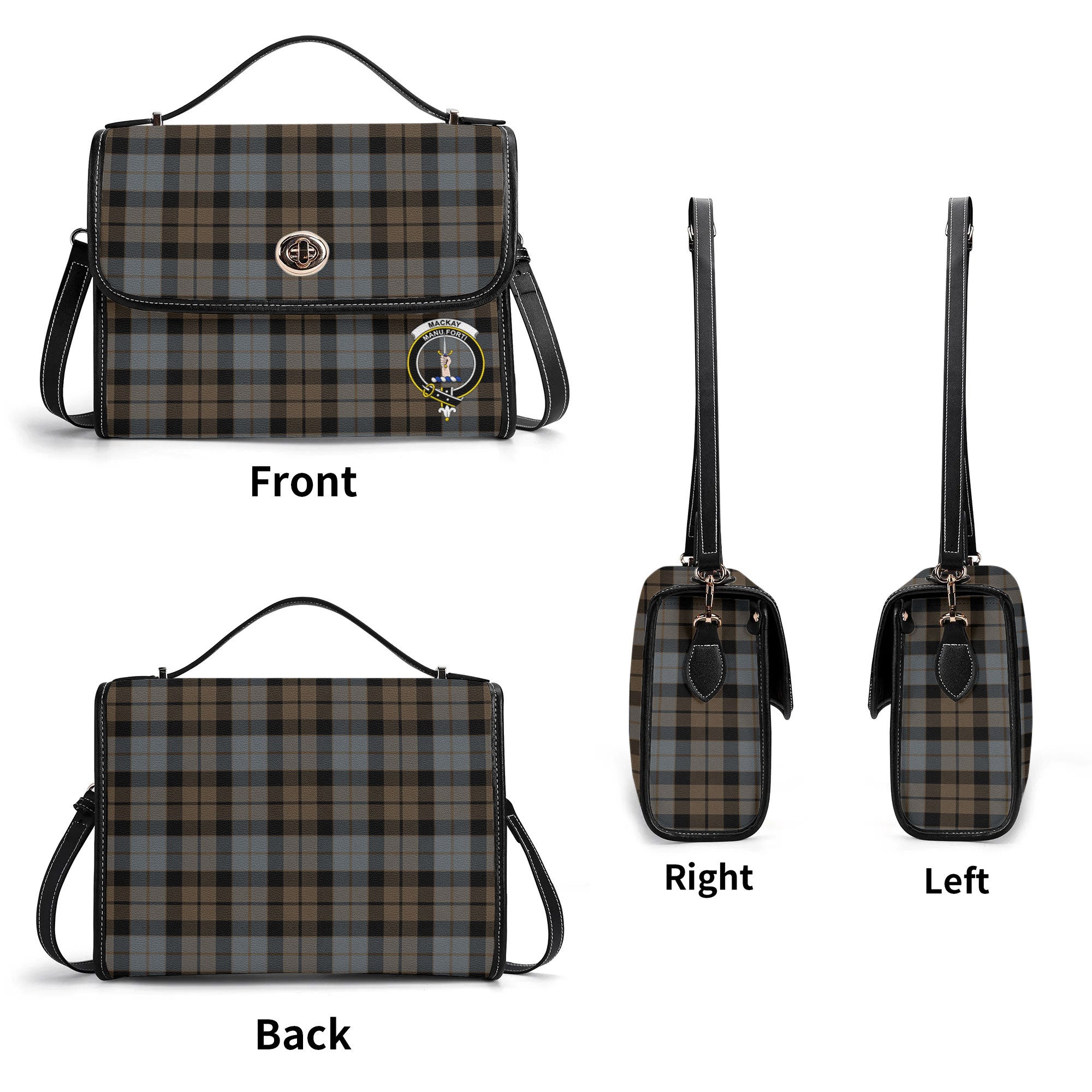 MacKay Weathered Tartan Crest Satchel Bag