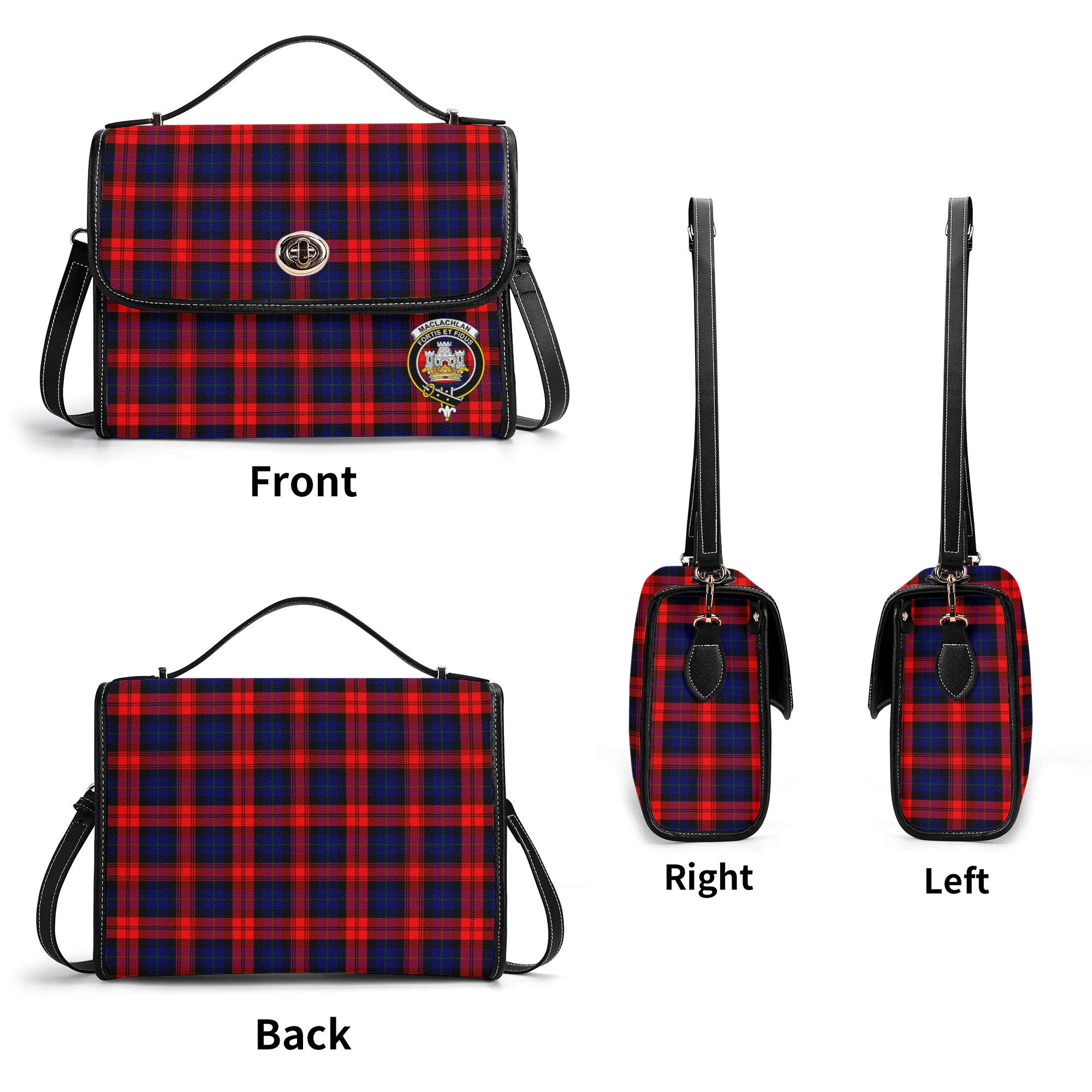 MacLachlan Modern Tartan Crest Satchel Bag