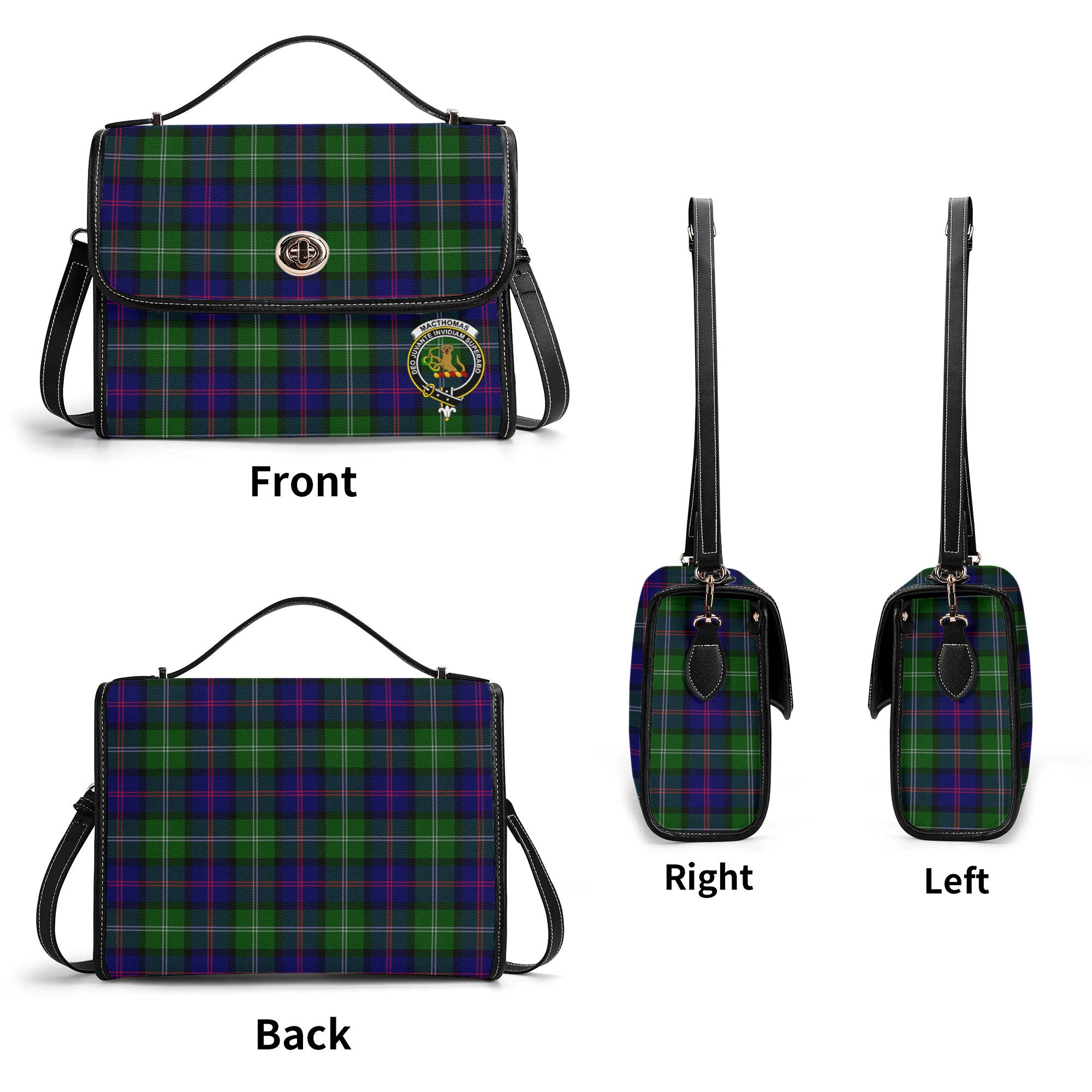 MacThomas Modern Tartan Crest Satchel Bag