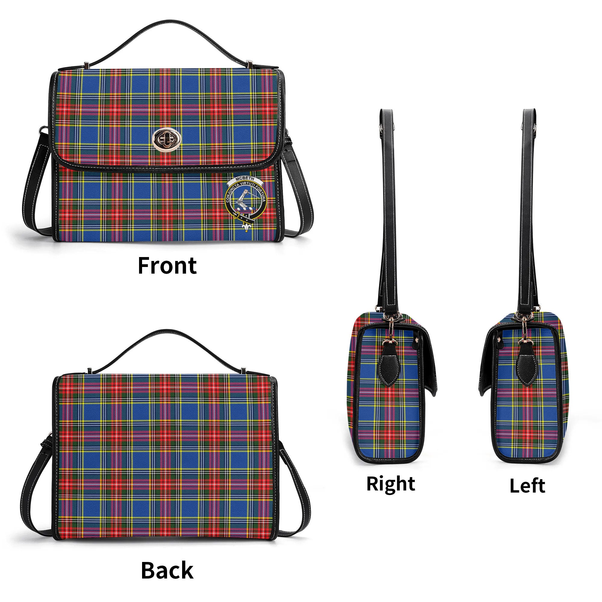 McBeth Modern Tartan Crest Satchel Bag