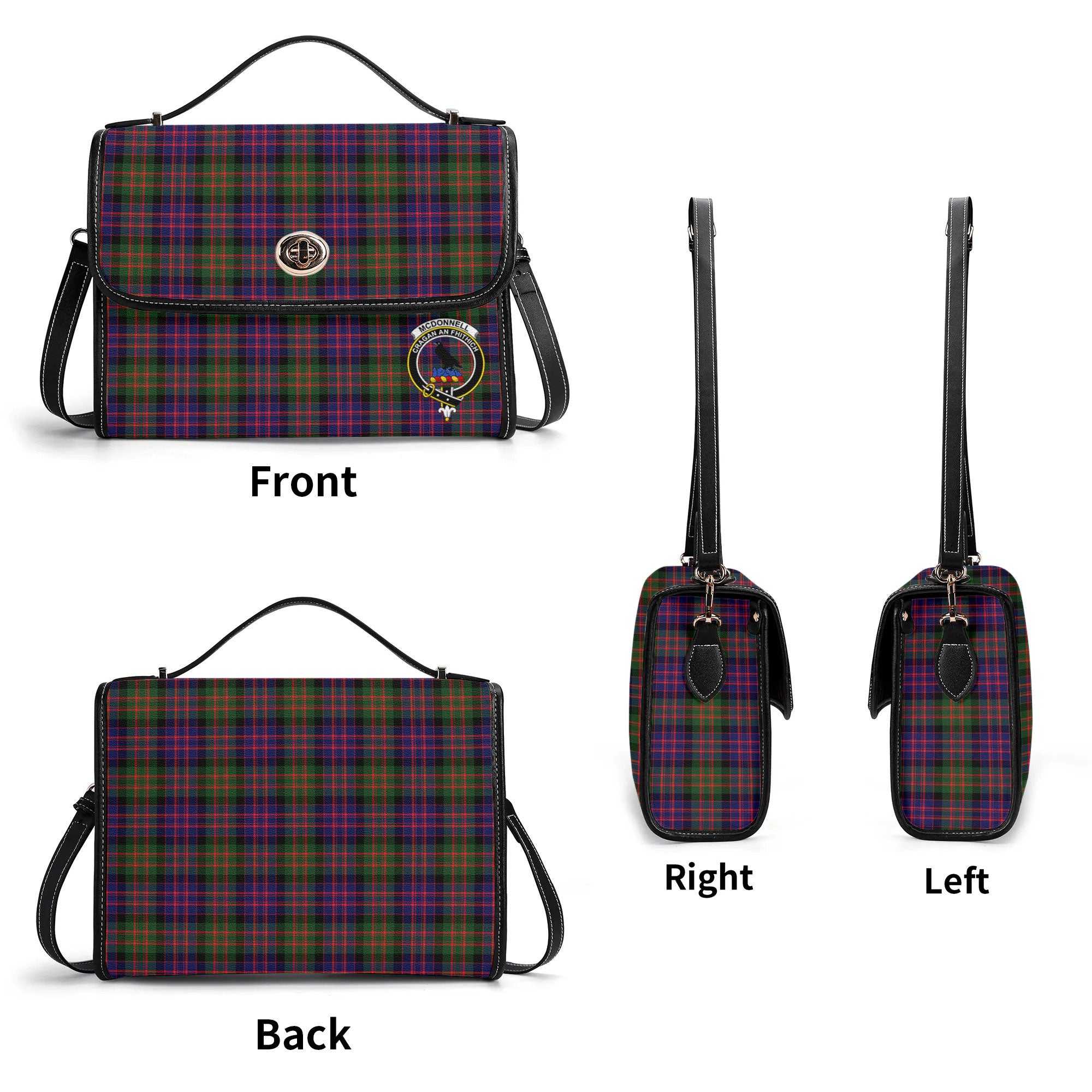 McDonnell of Glengarry Modern Tartan Crest Satchel Bag