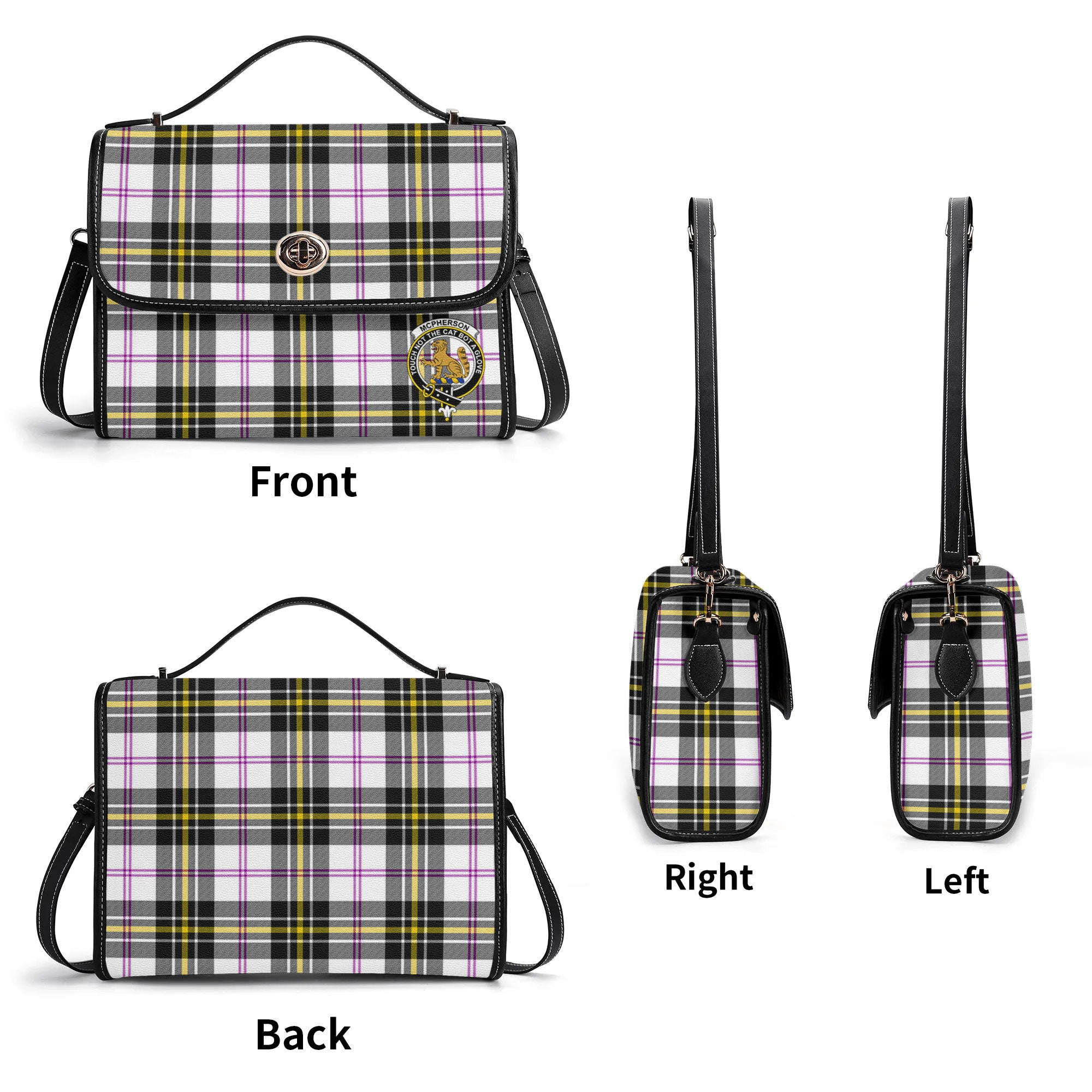 McPherson Dress Modern Tartan Crest Satchel Bag